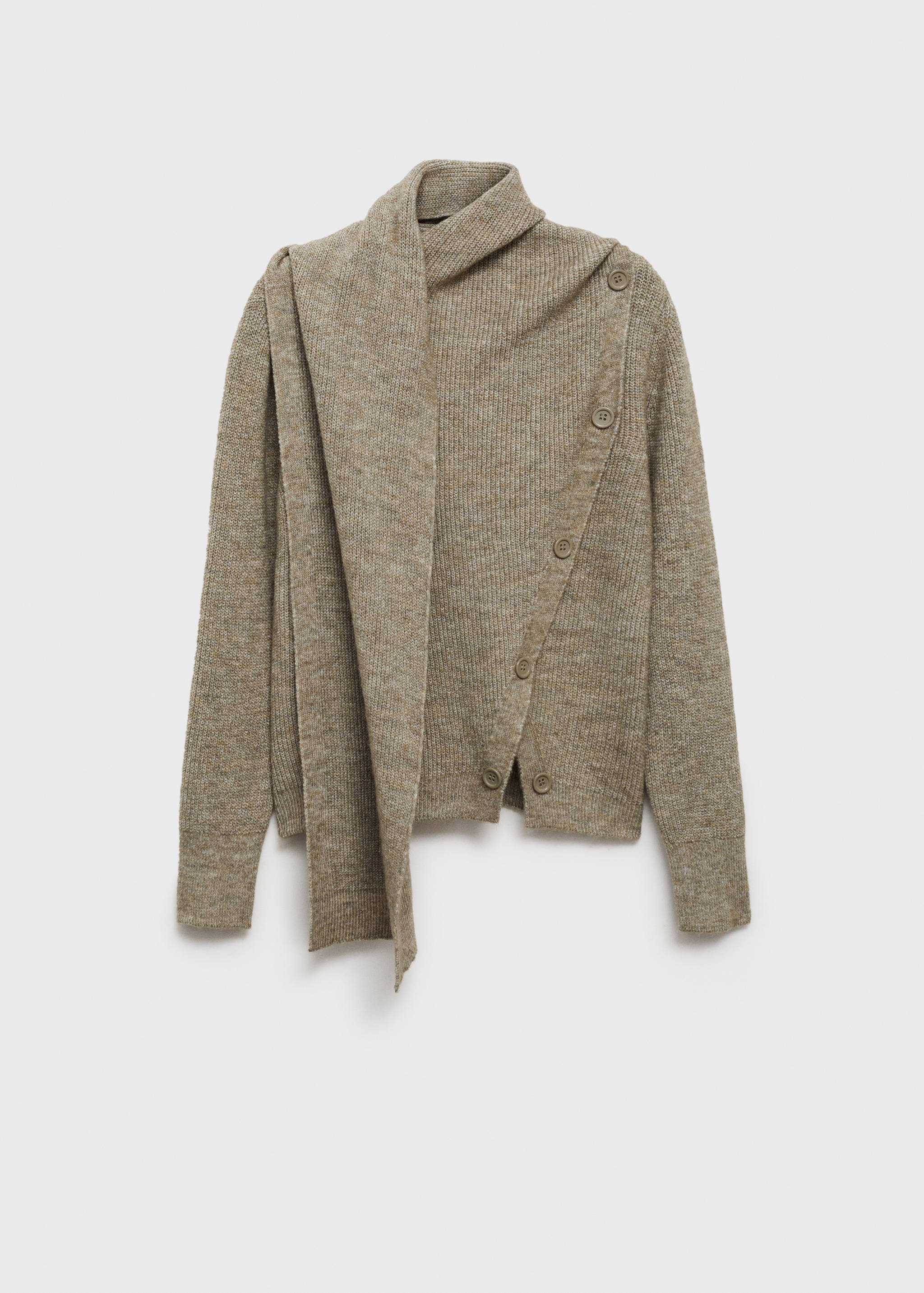 Scarf neck sweater with buttons - Article without model
