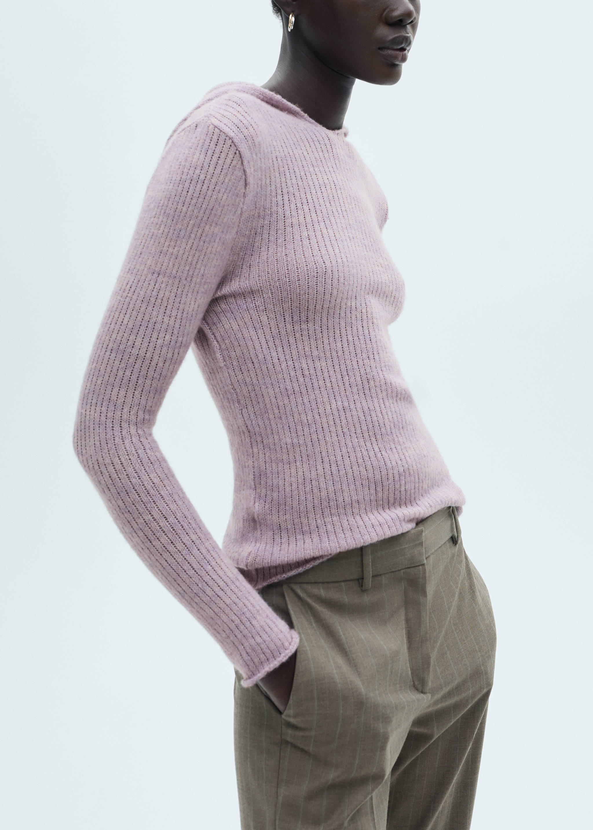 Pull-over maille côtelée capuche - Détail de l'article 6