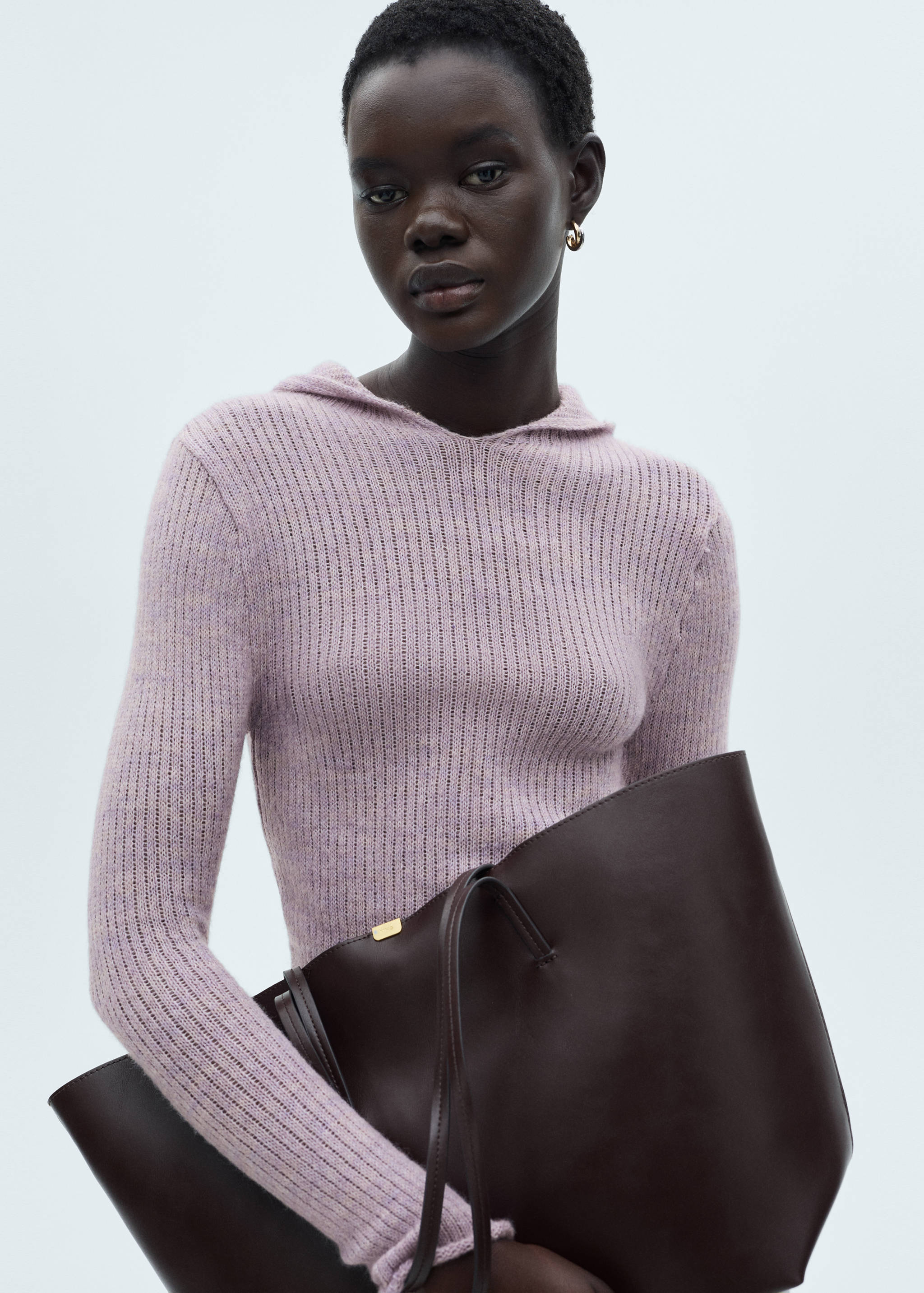 Pull-over maille côtelée capuche - Détail de l'article 2