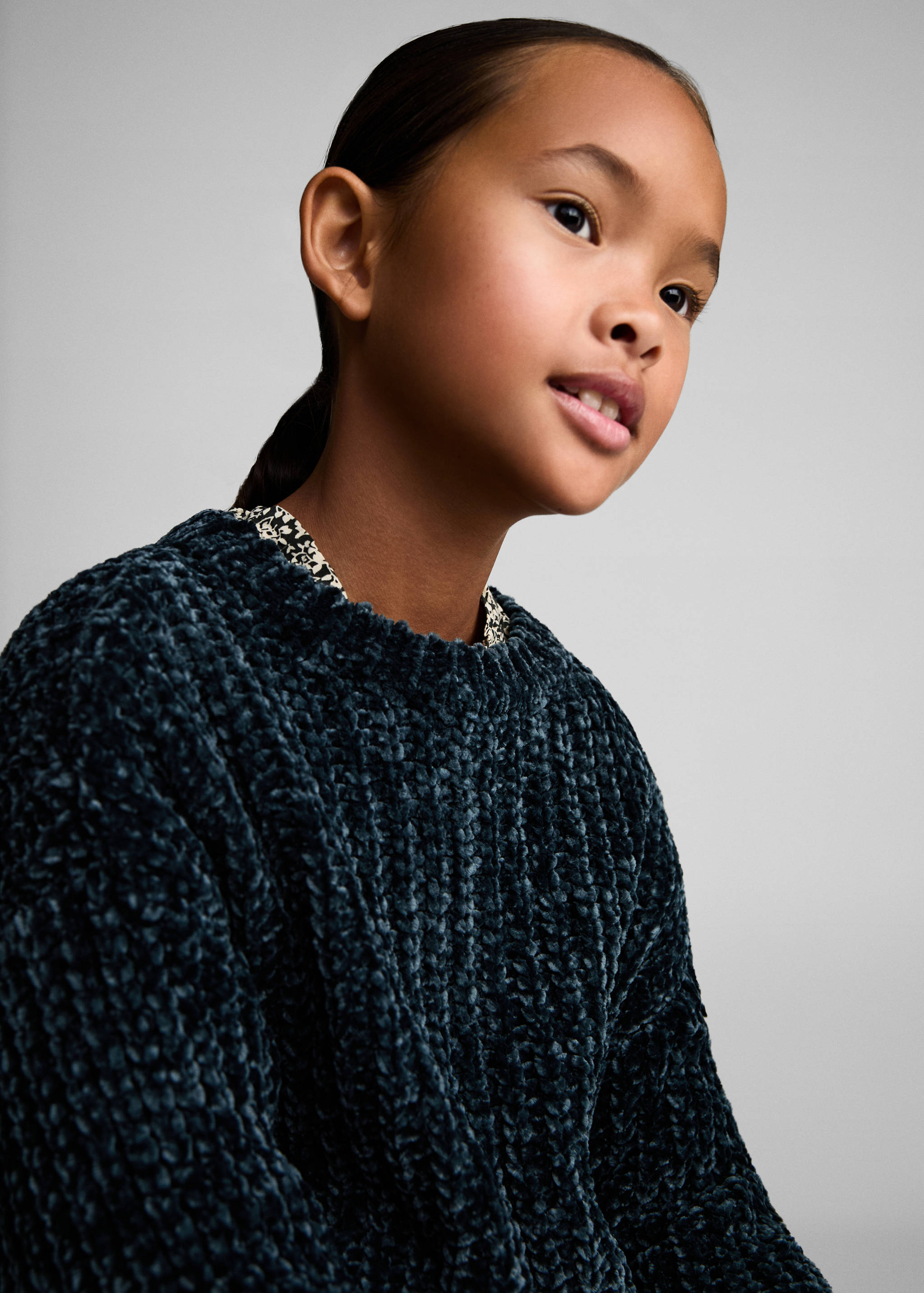 绳绒面料针织连衣裙 - null