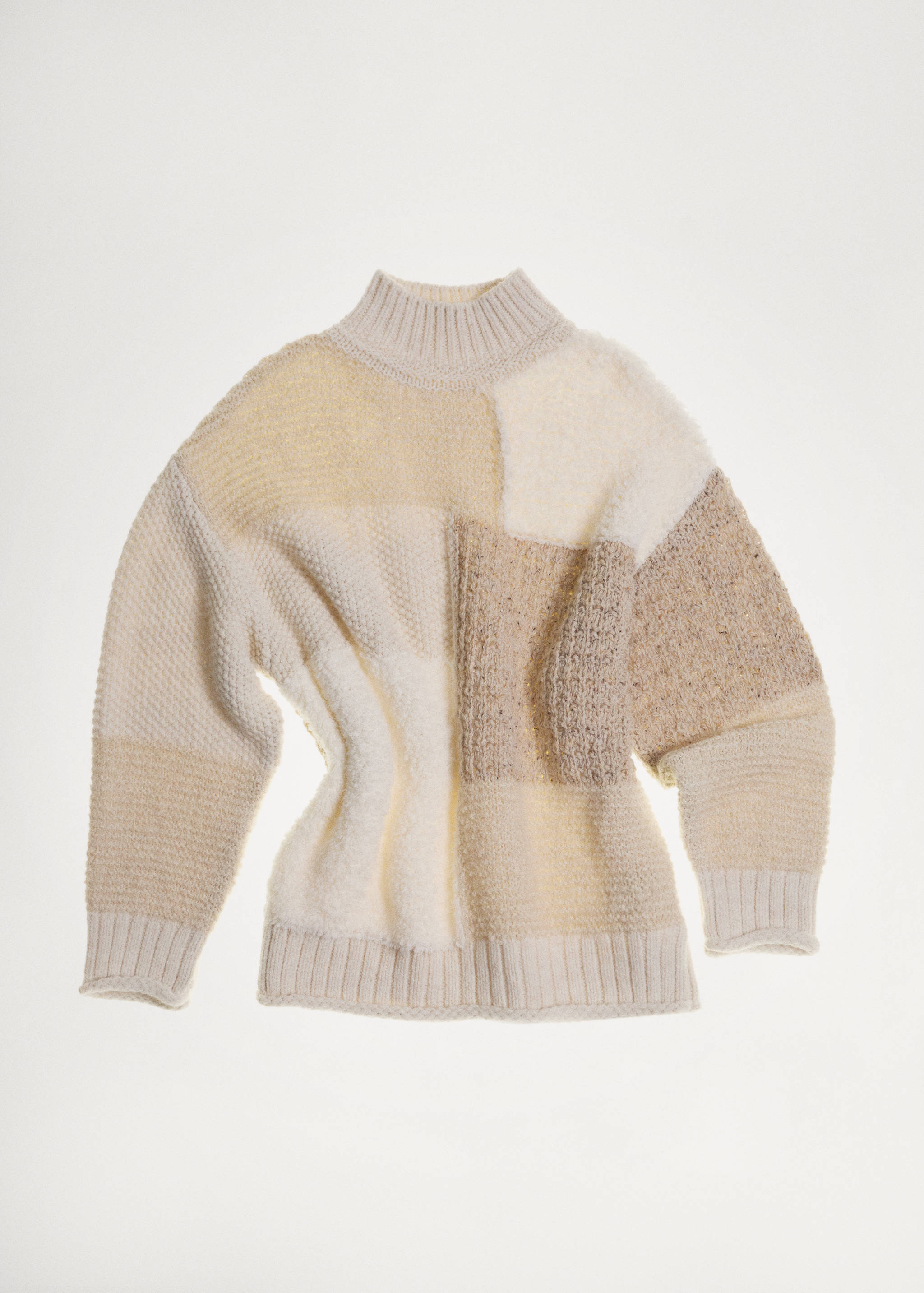 Patchwork sweater with perkins neck - Details of the article 5