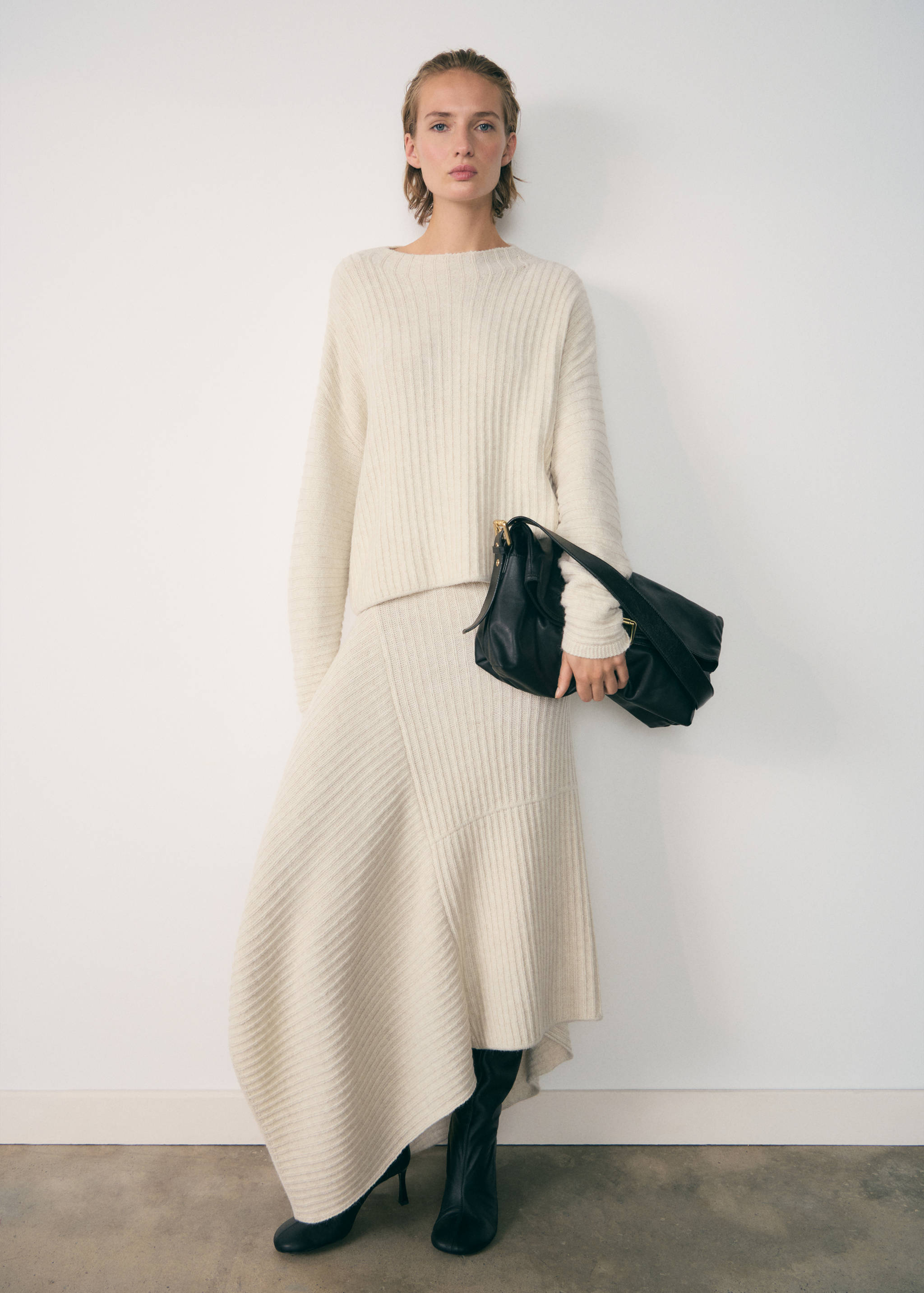 Jersey cuello perkins costuras - Plano general