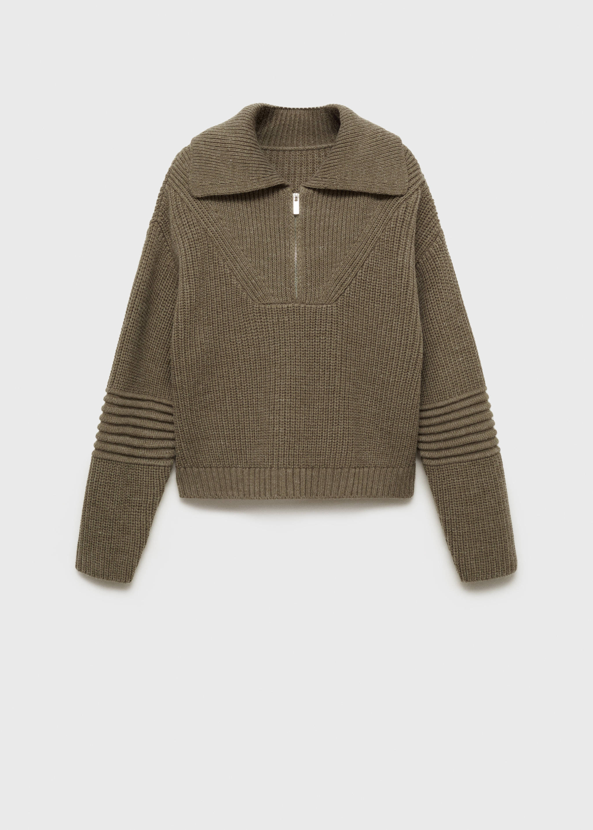 Jersey canalé cuello cremallera - Artículo sin modelo