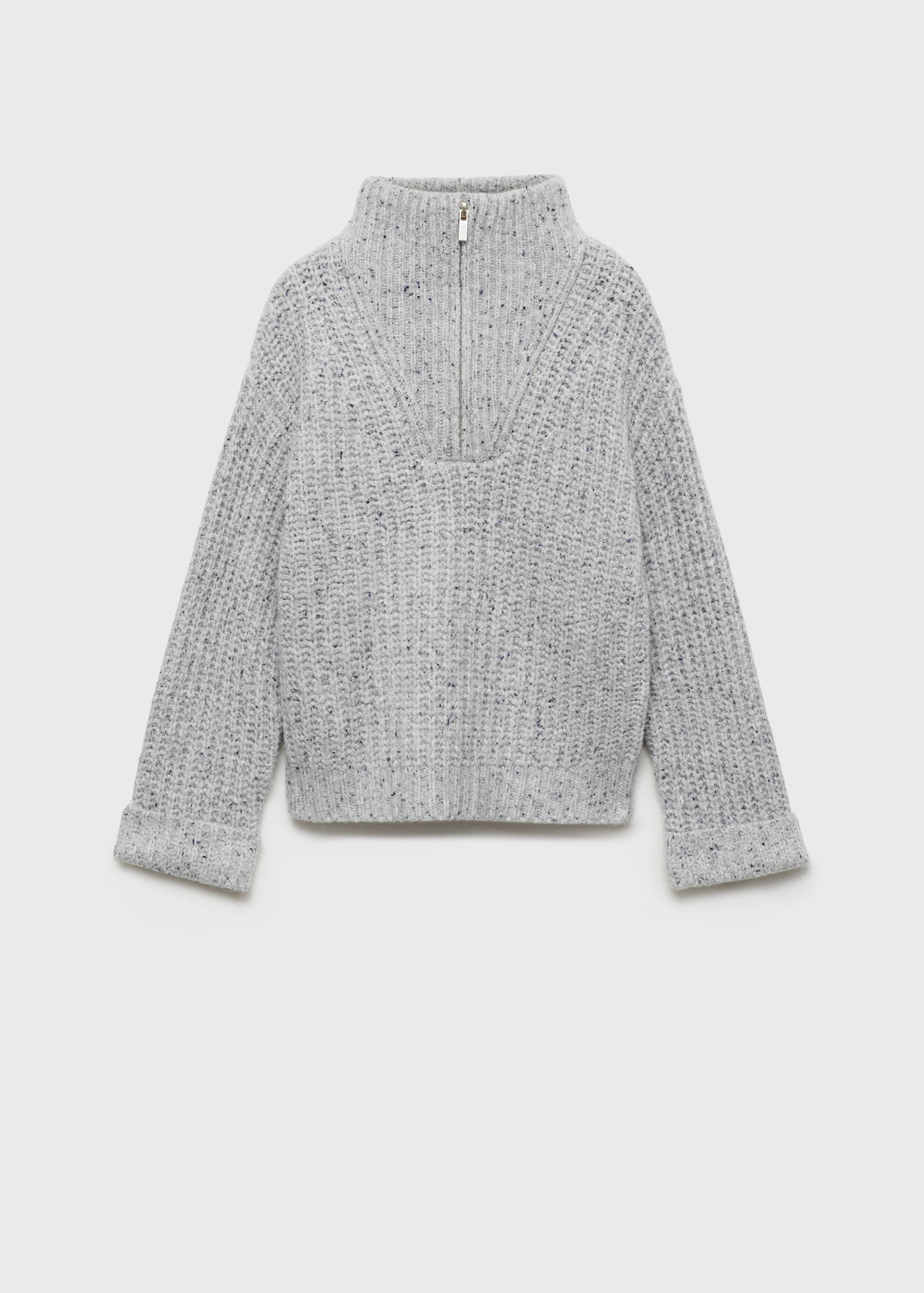 高领拉链毛衣 - null