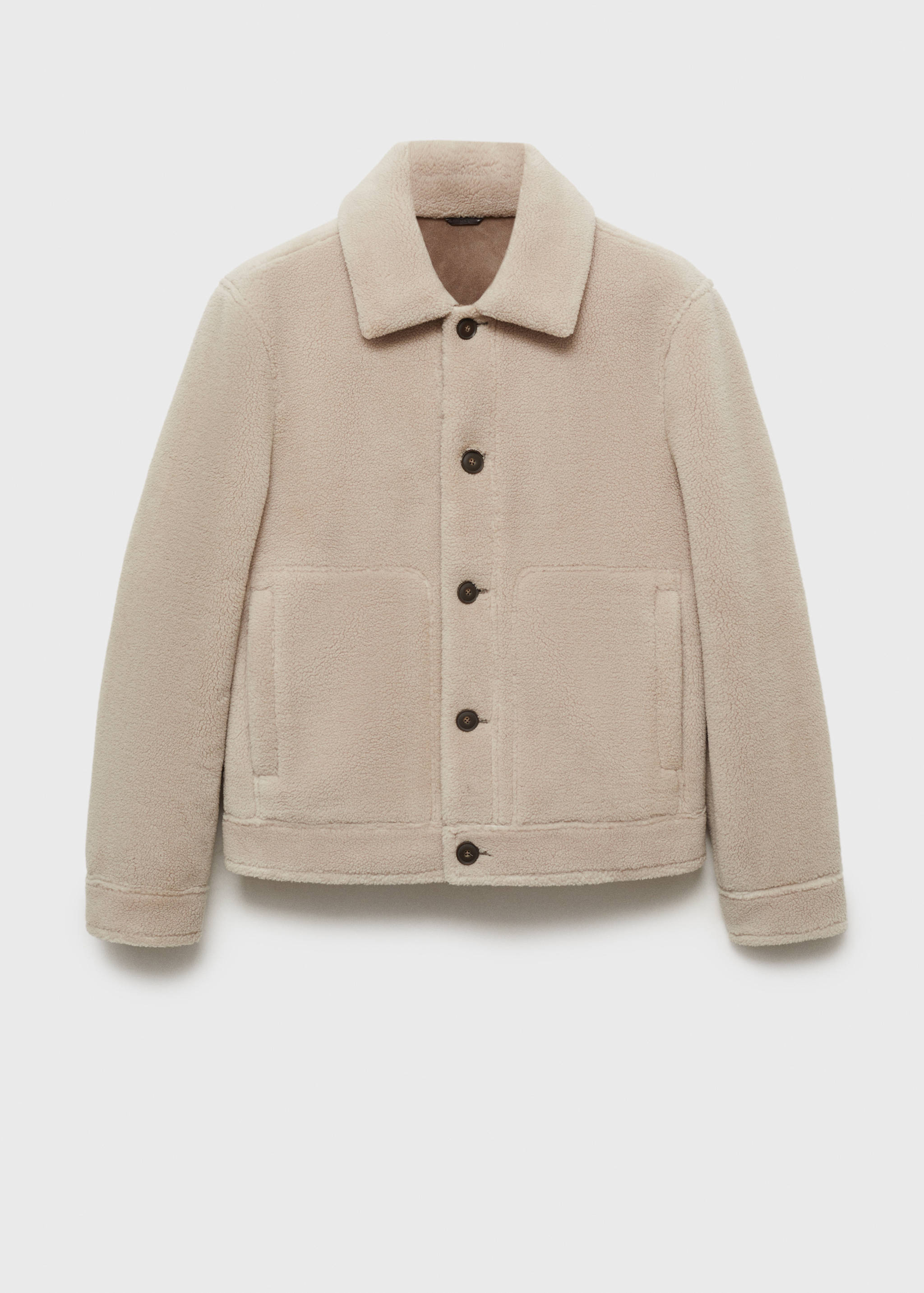 Regular fit sheepskin jacket with buttons - Article without model