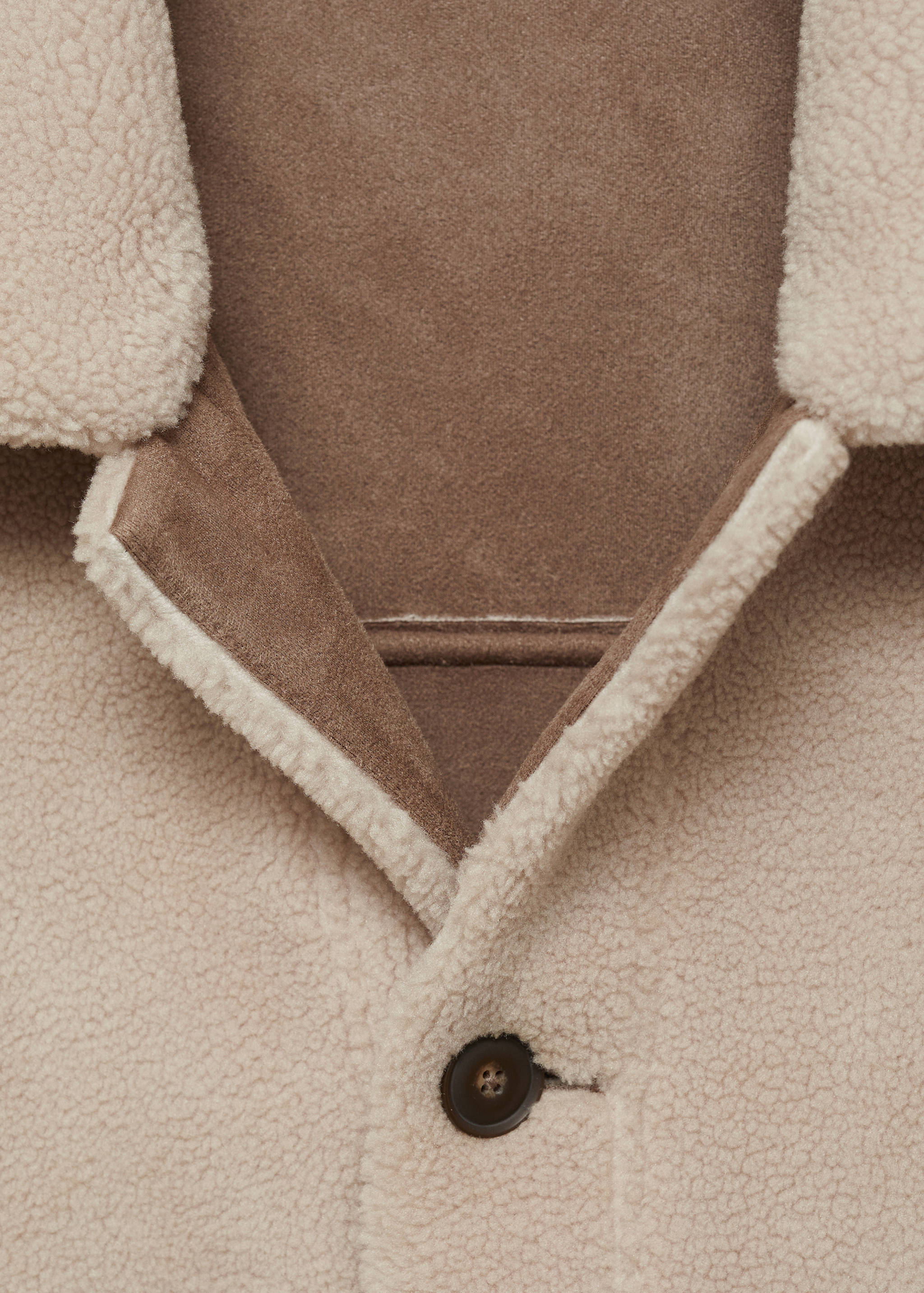 Regular fit sheepskin jacket with buttons - Details of the article 8