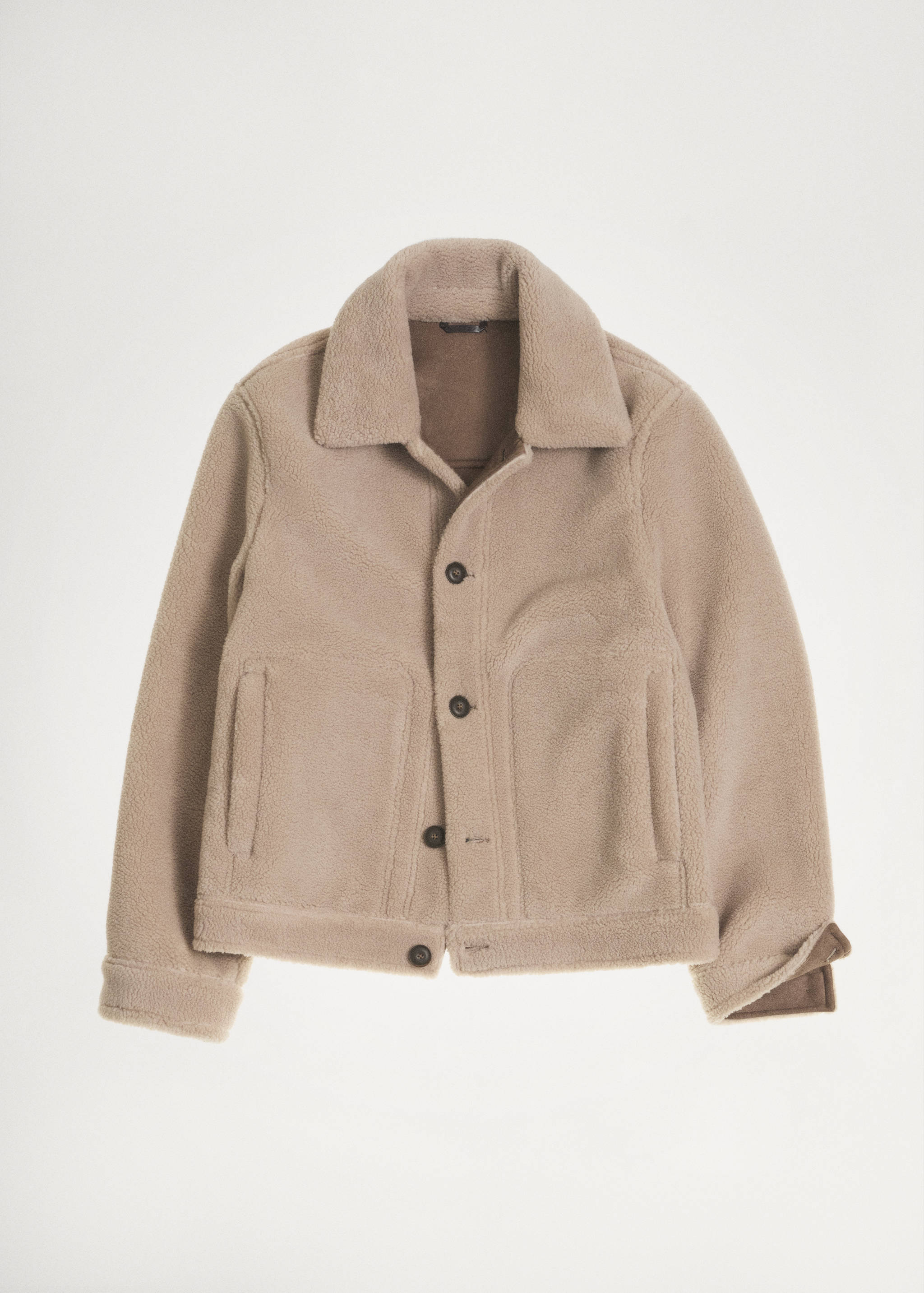 Regular fit sheepskin jacket with buttons - Details of the article 5