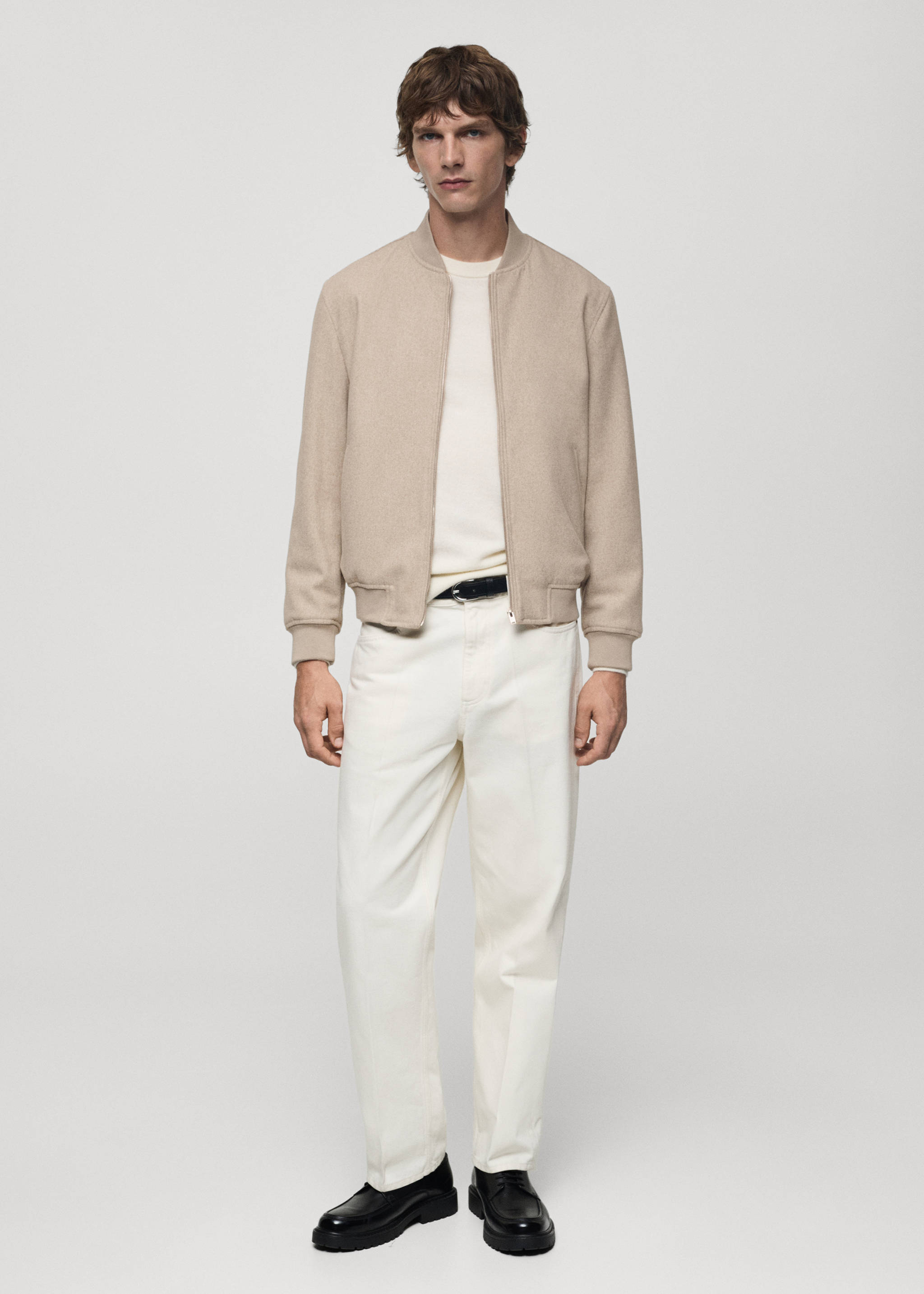 Recycled-wool bomber jacket - General plane