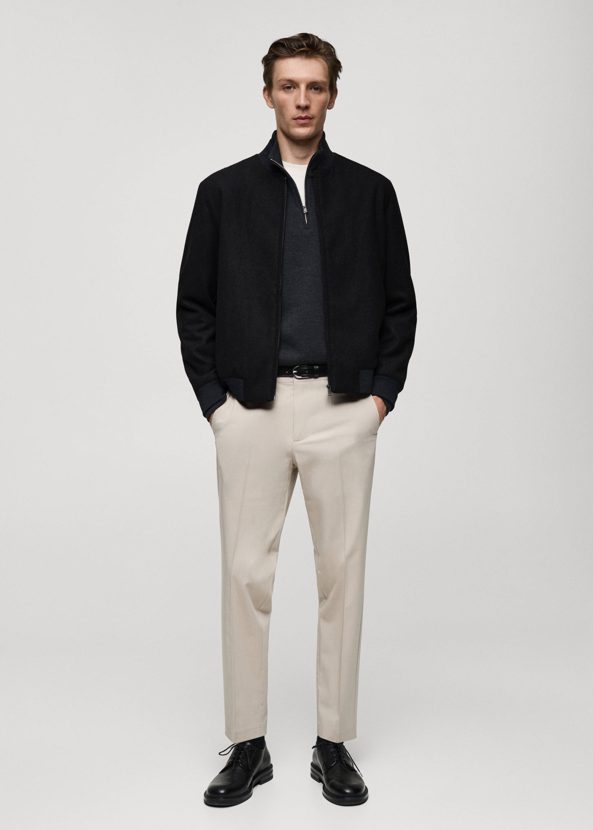 Recycled-wool bomber jacket - General plane