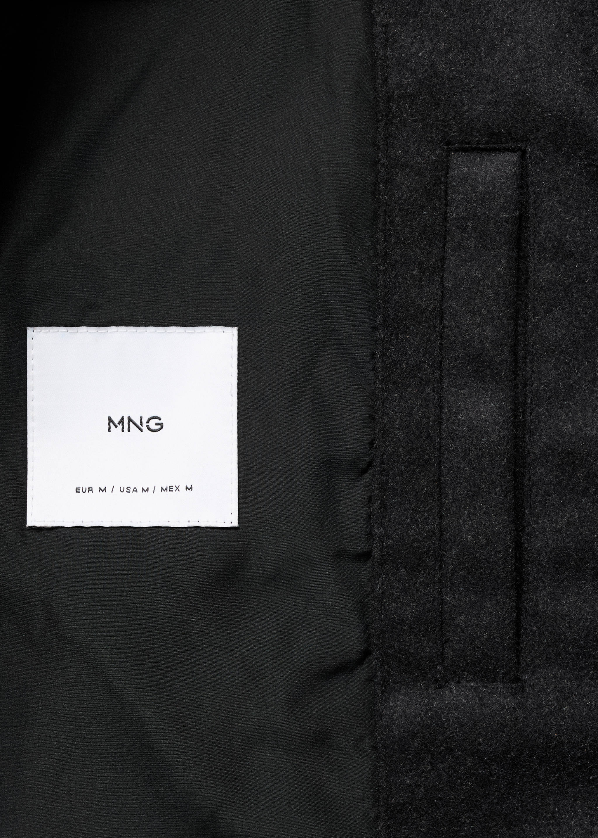 Recycled-wool bomber jacket - Details of the article 0, Charcoal. Ref: 77007924-00.