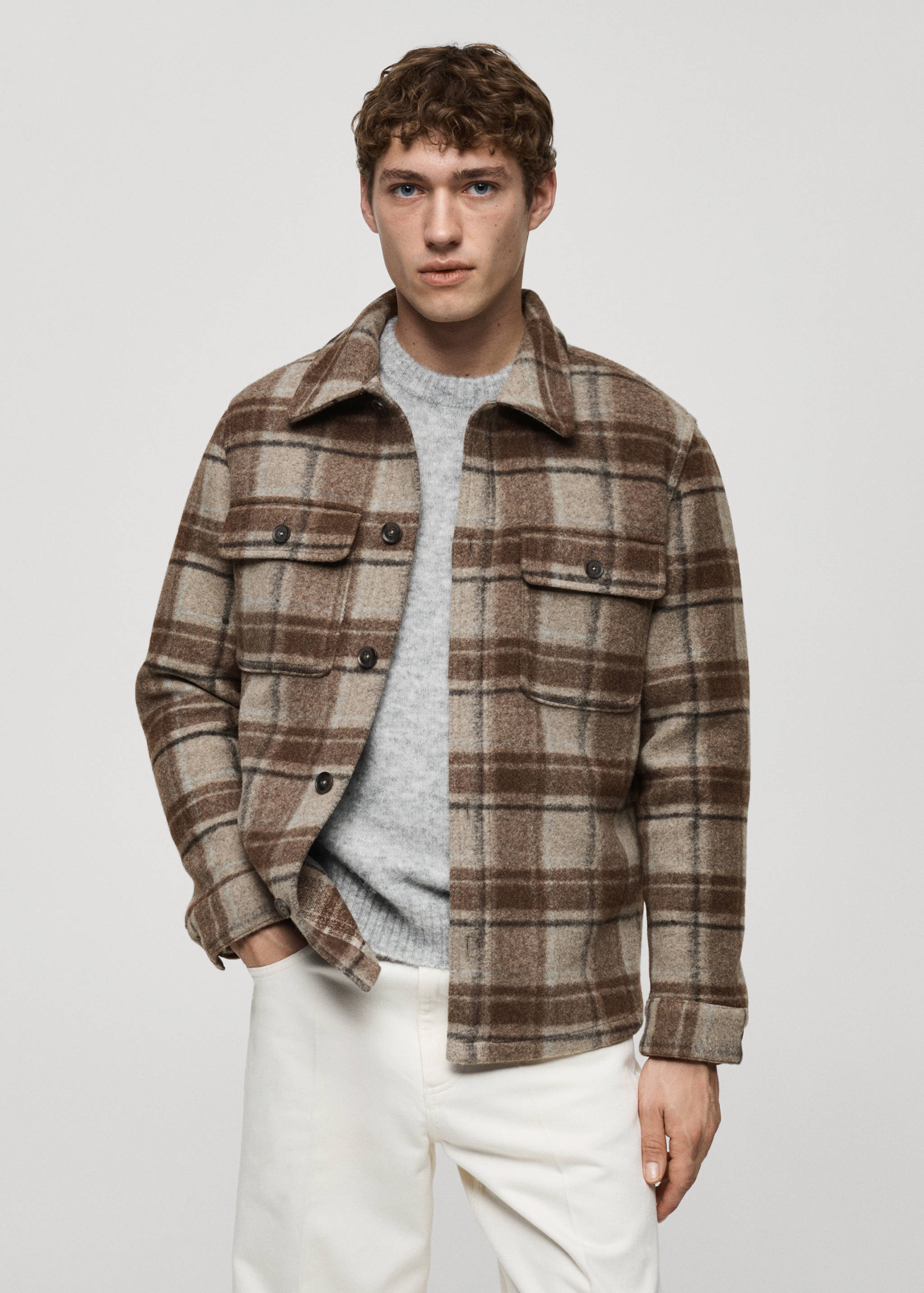 Check flannel overshirt - Medium plane