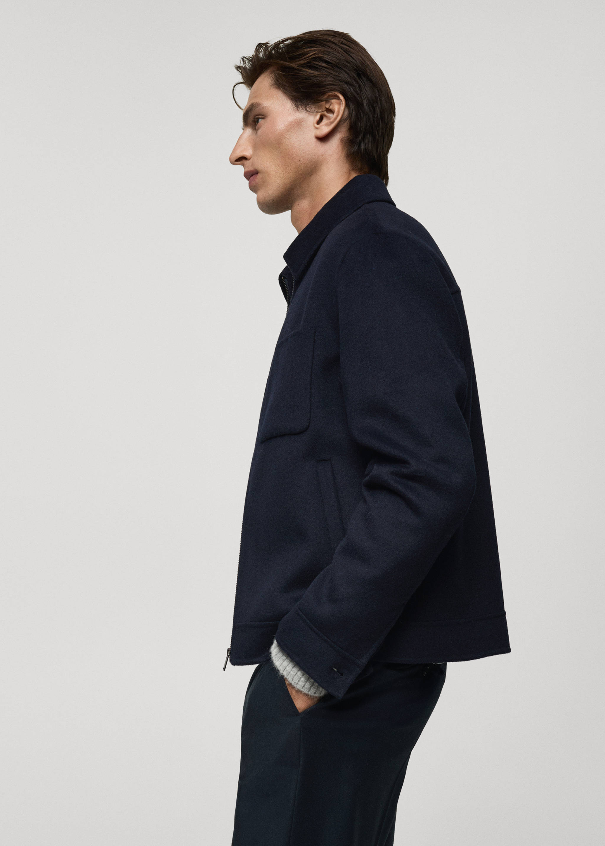 Handmade wool jacket with zip - Details of the article 2