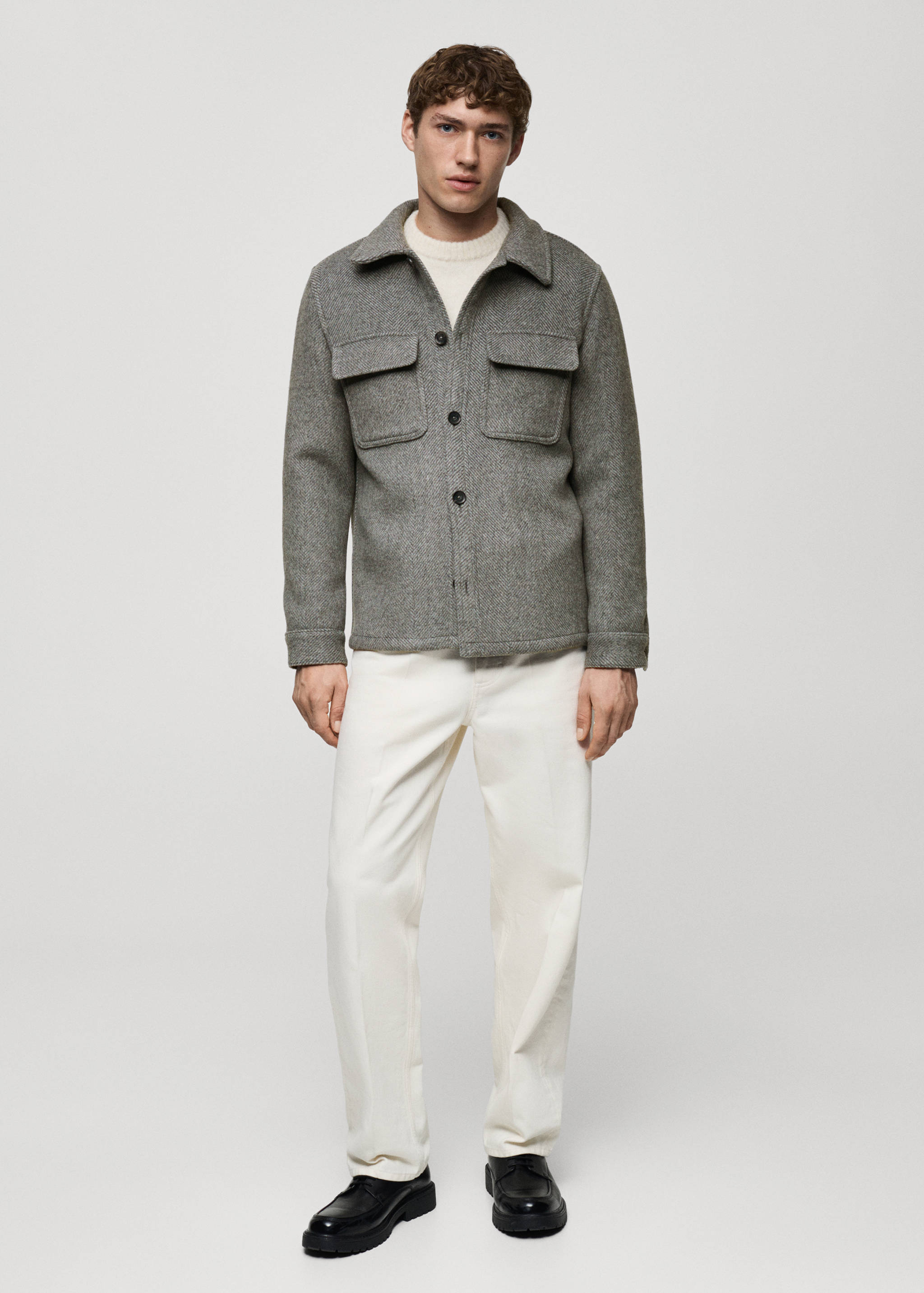 Recycled wool-blend overshirt - General plane