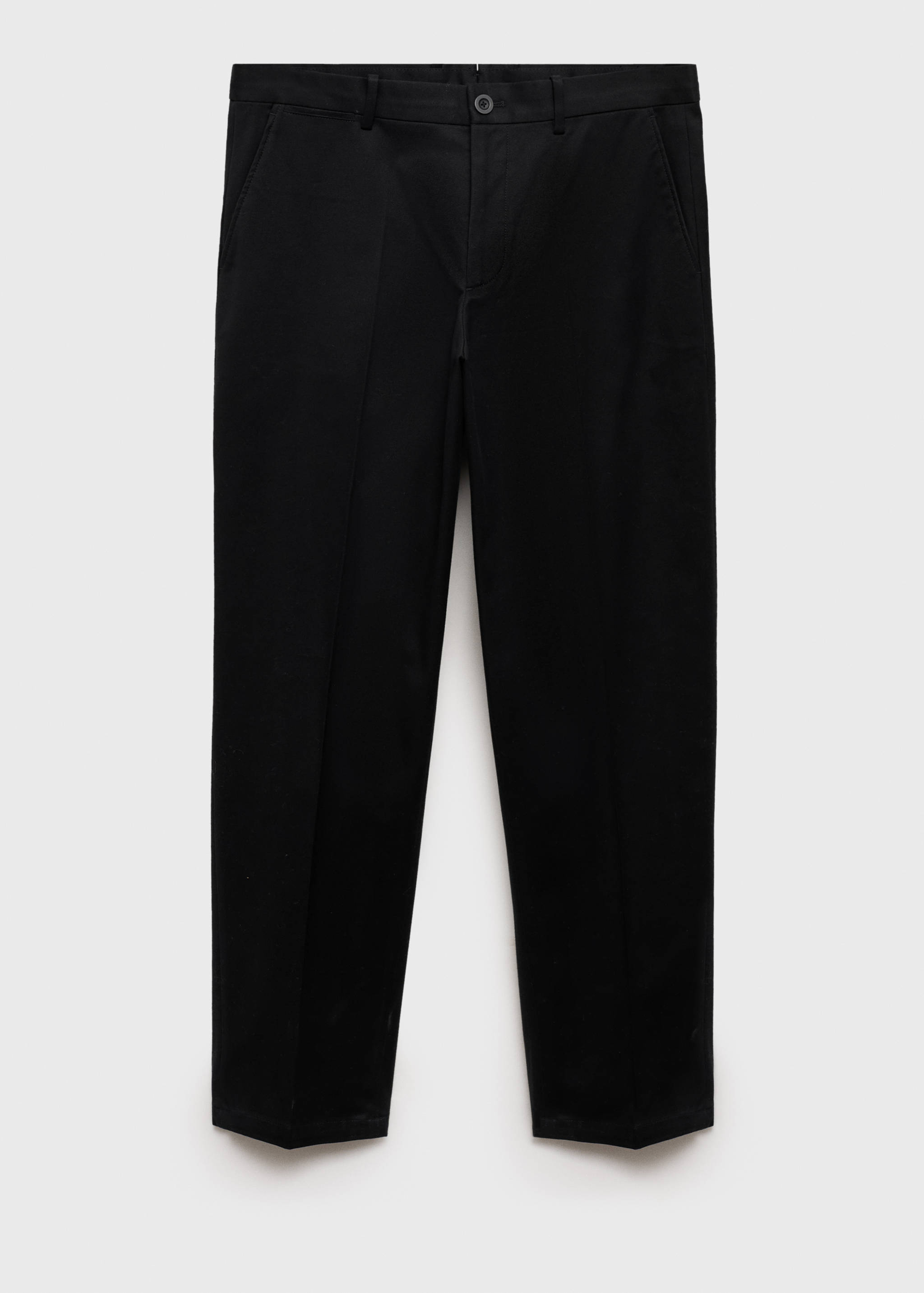 Cotton straight-fit  trousers with drawstring - Article without model