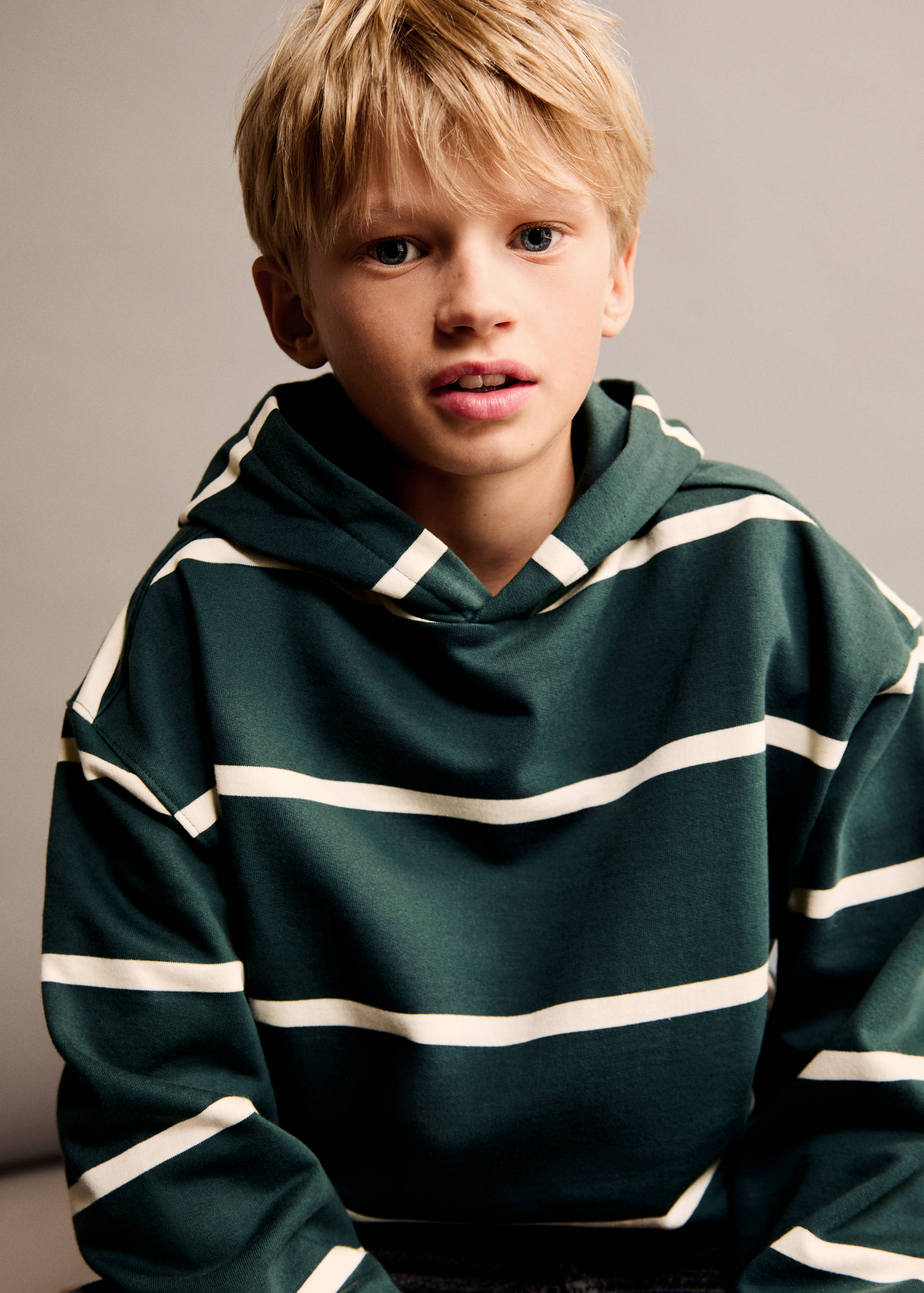Striped hooded sweatshirt - Details of the article 2