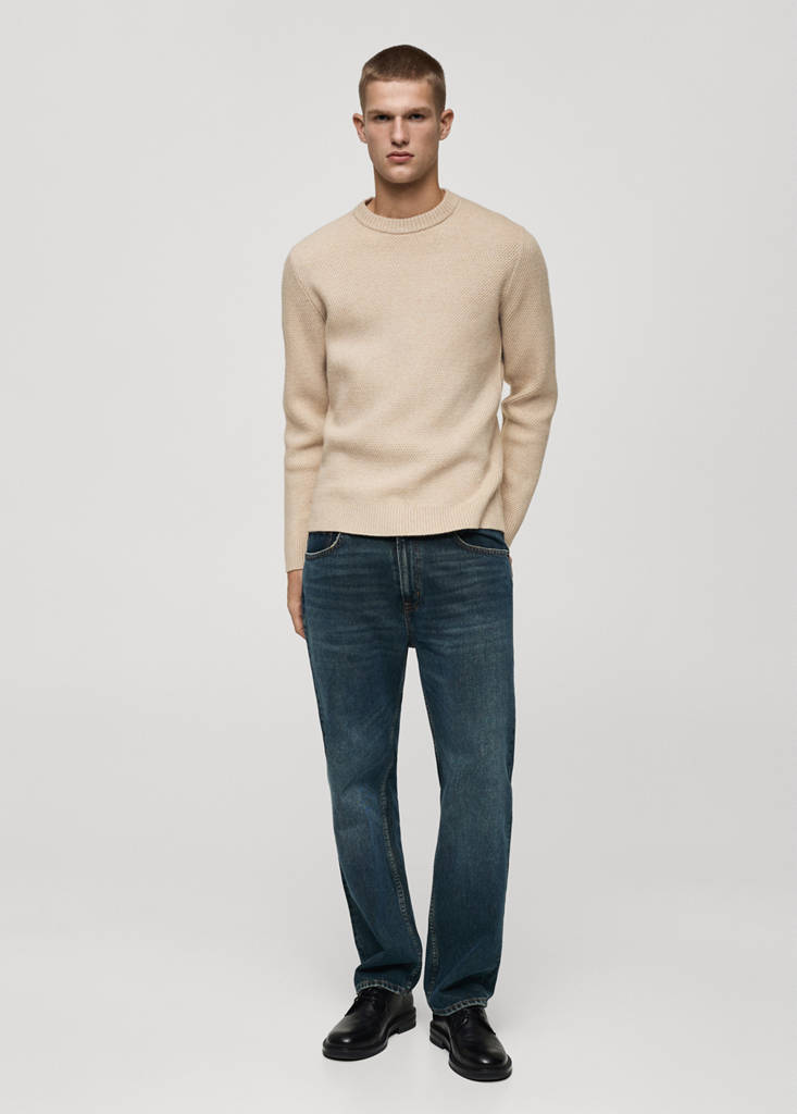 Regular-fit knitted sweater — Sand