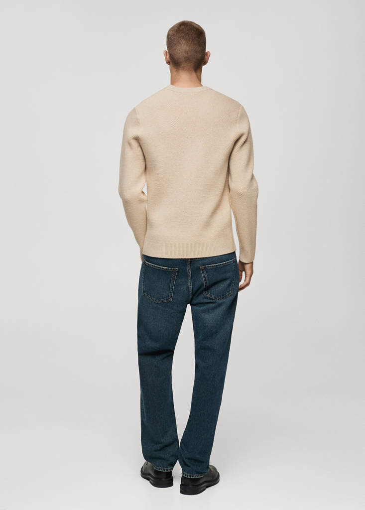 Regular-fit knitted sweater — Sand