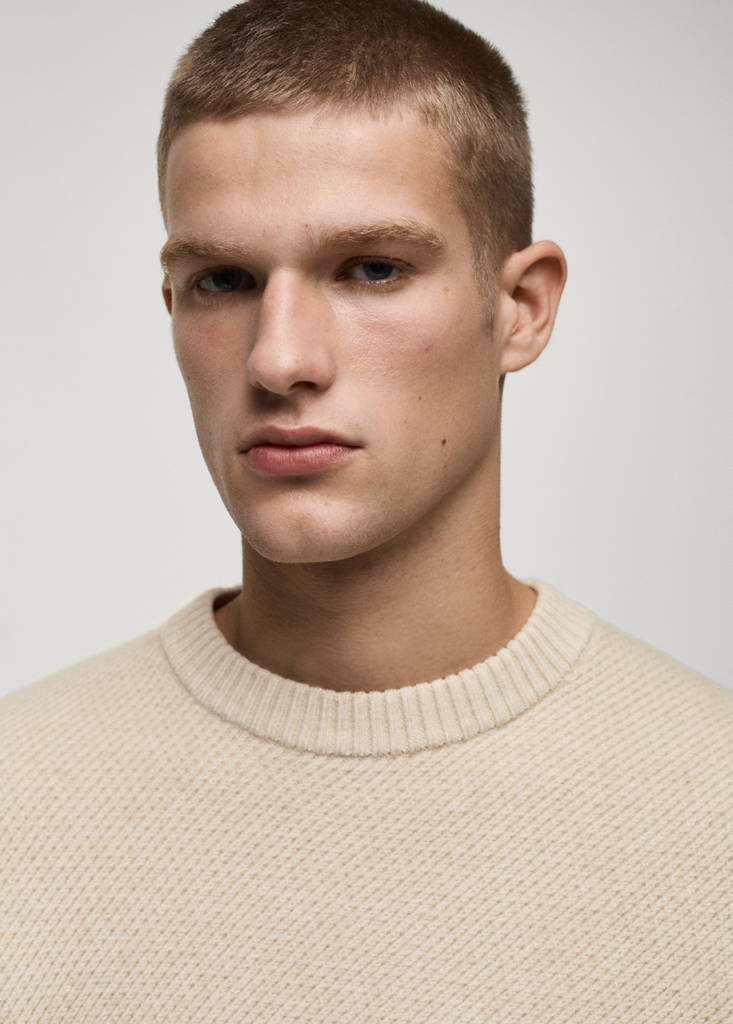 Regular-fit knitted sweater — Sand