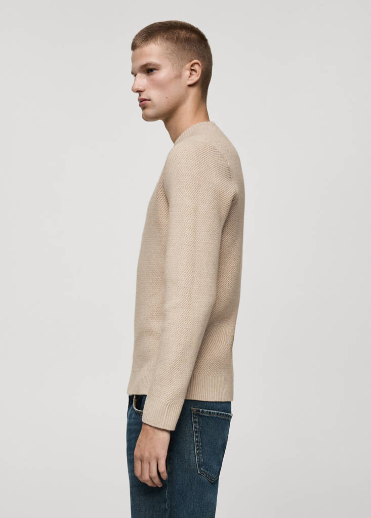 Regular-fit knitted sweater — Sand
