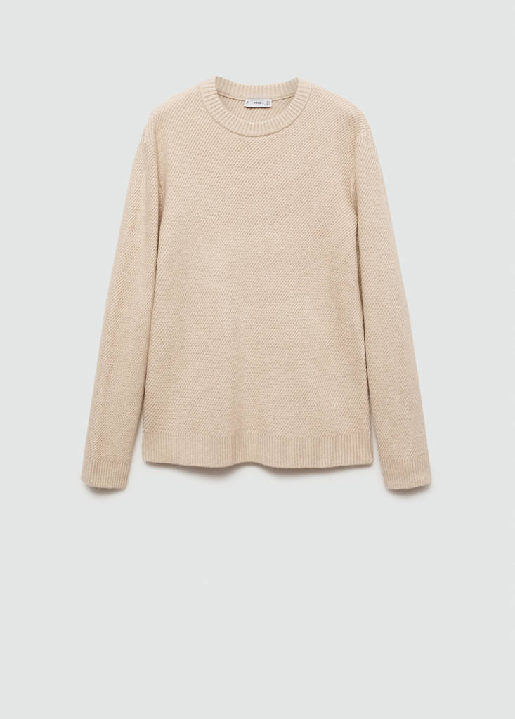 Regular-fit knitted sweater — Sand
