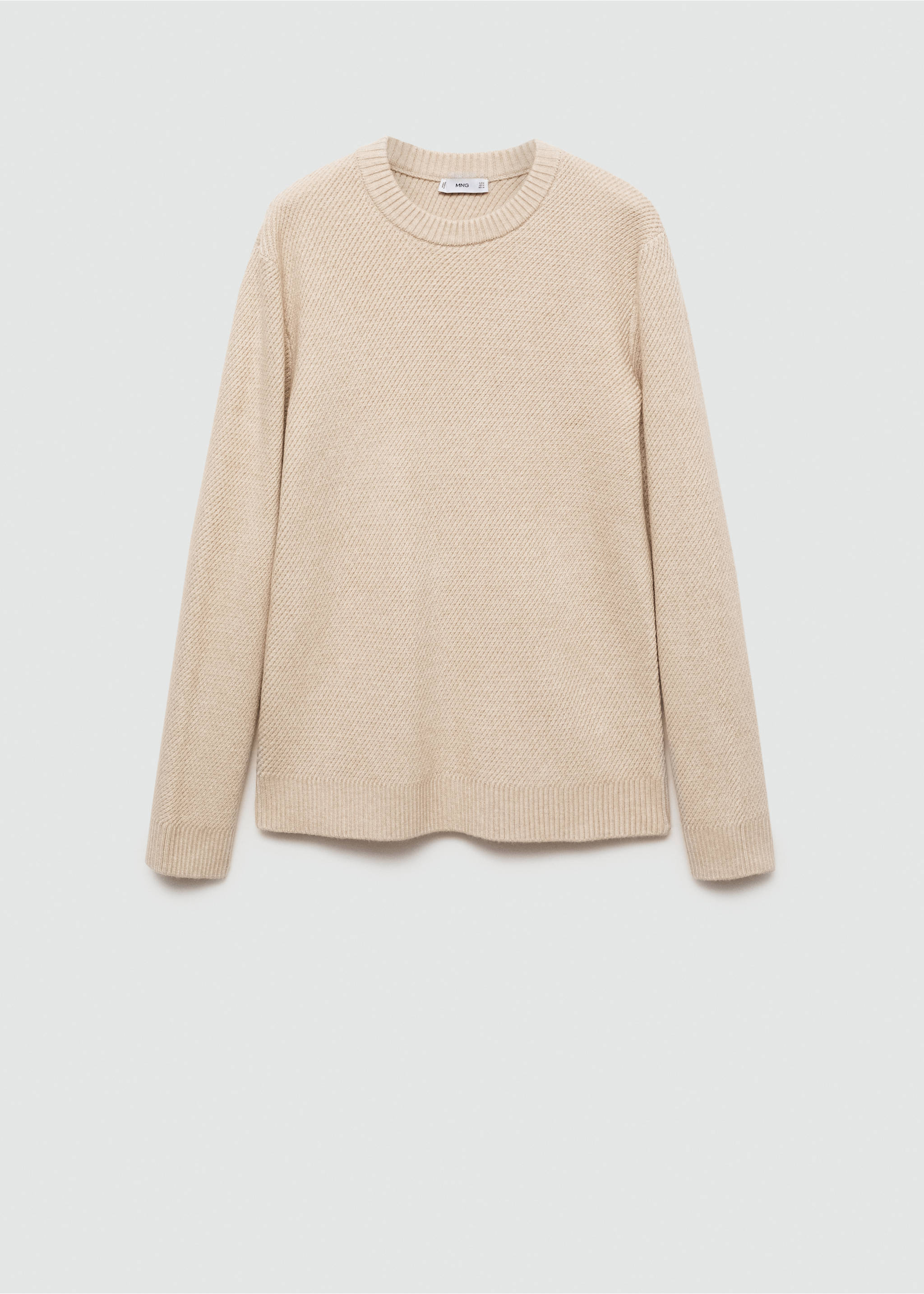 Regular-fit knitted sweater - Article without model, Sand. Ref: 77007939-00.