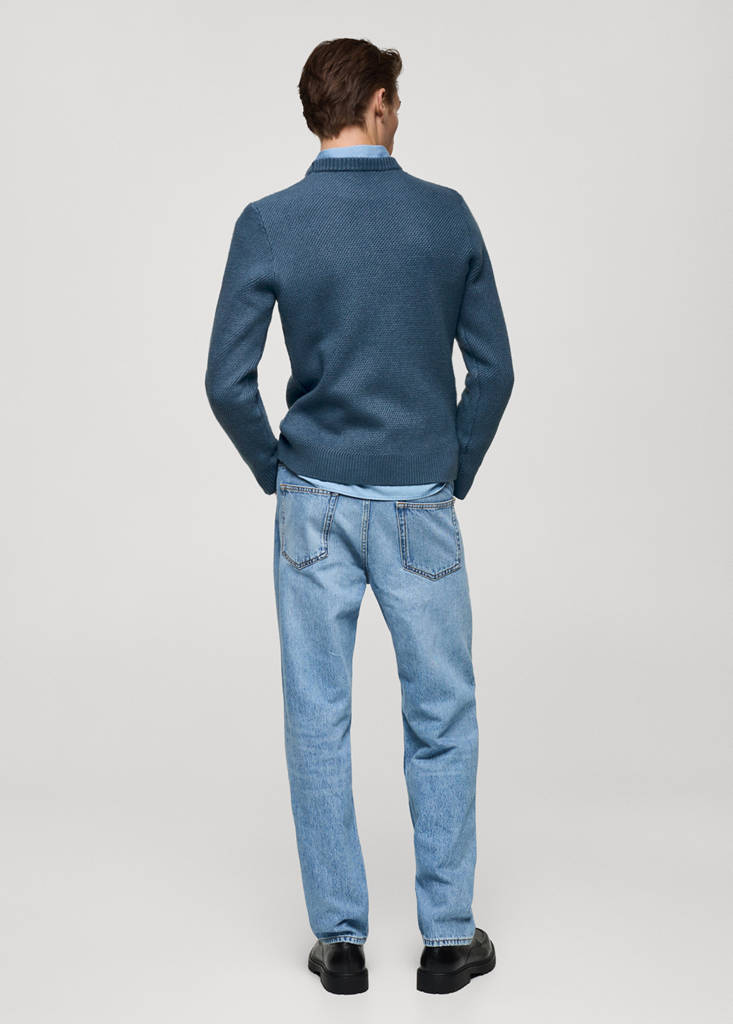 Regular-fit knitted sweater — China Blue