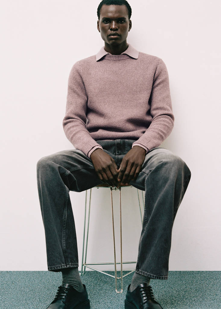 Regular-fit knitted sweater — Lavender