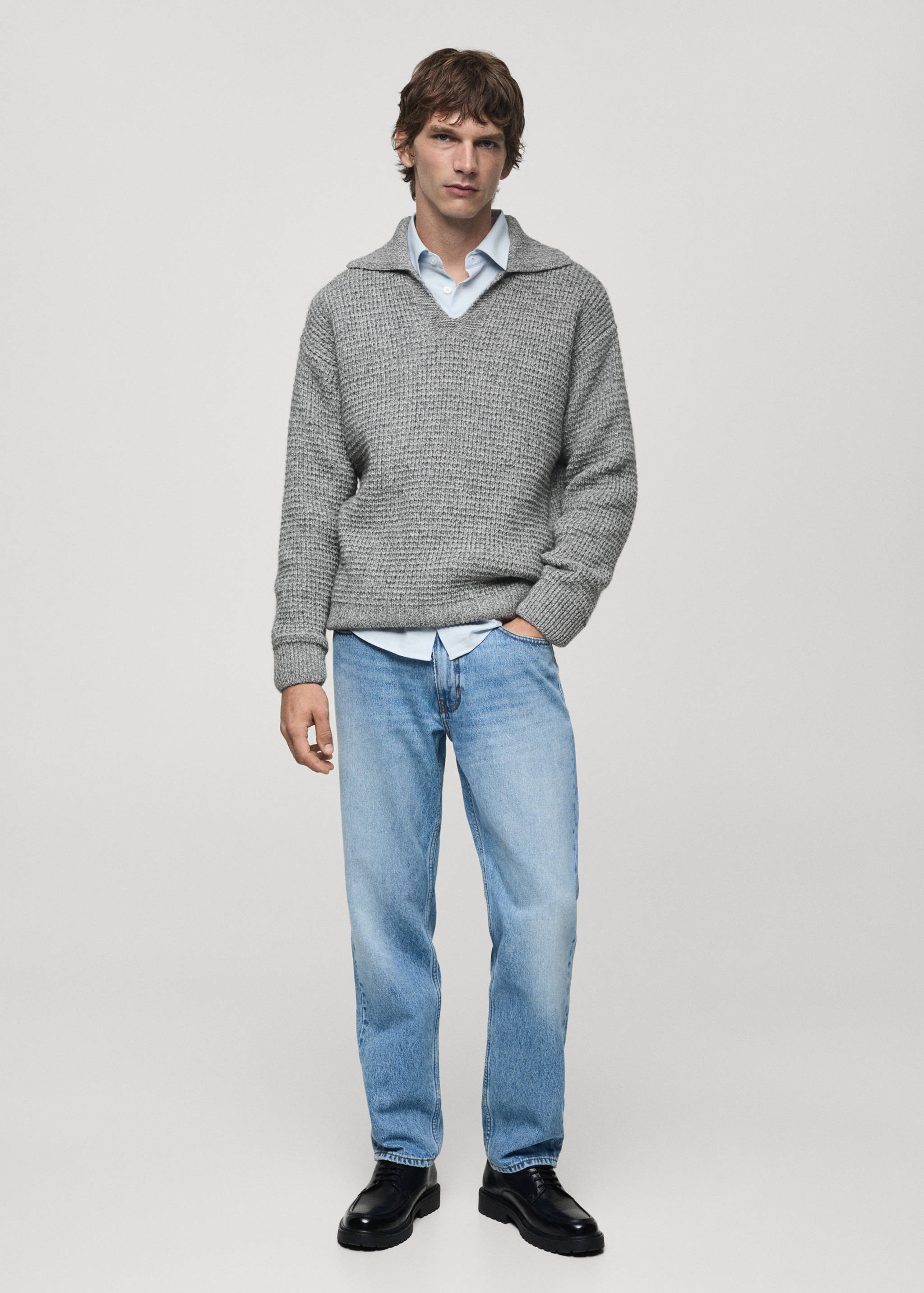 Braided polo-neck sweater - General plane