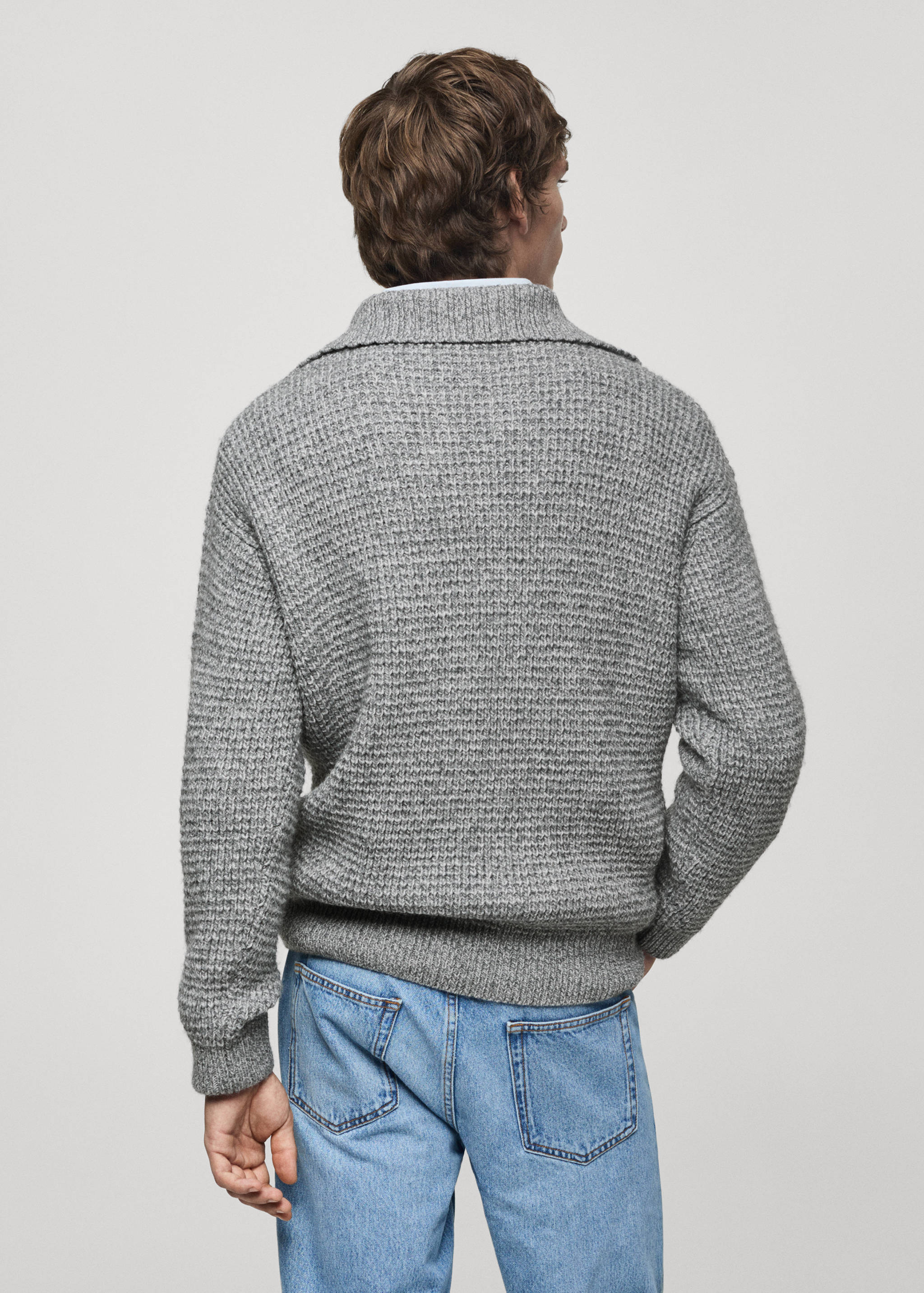 Braided polo-neck sweater - Reverse of the article