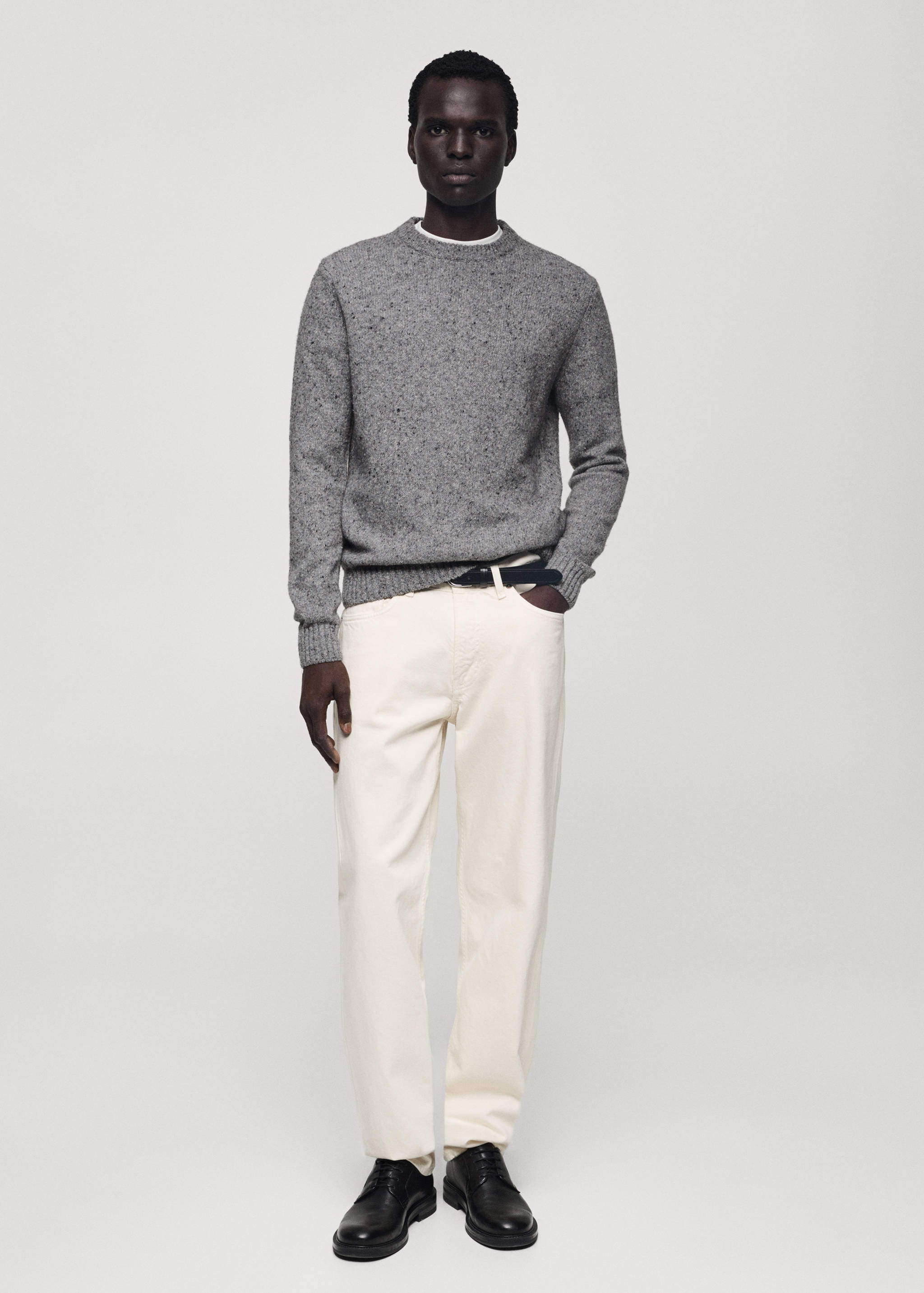 Marled wool knitted sweater - General plane