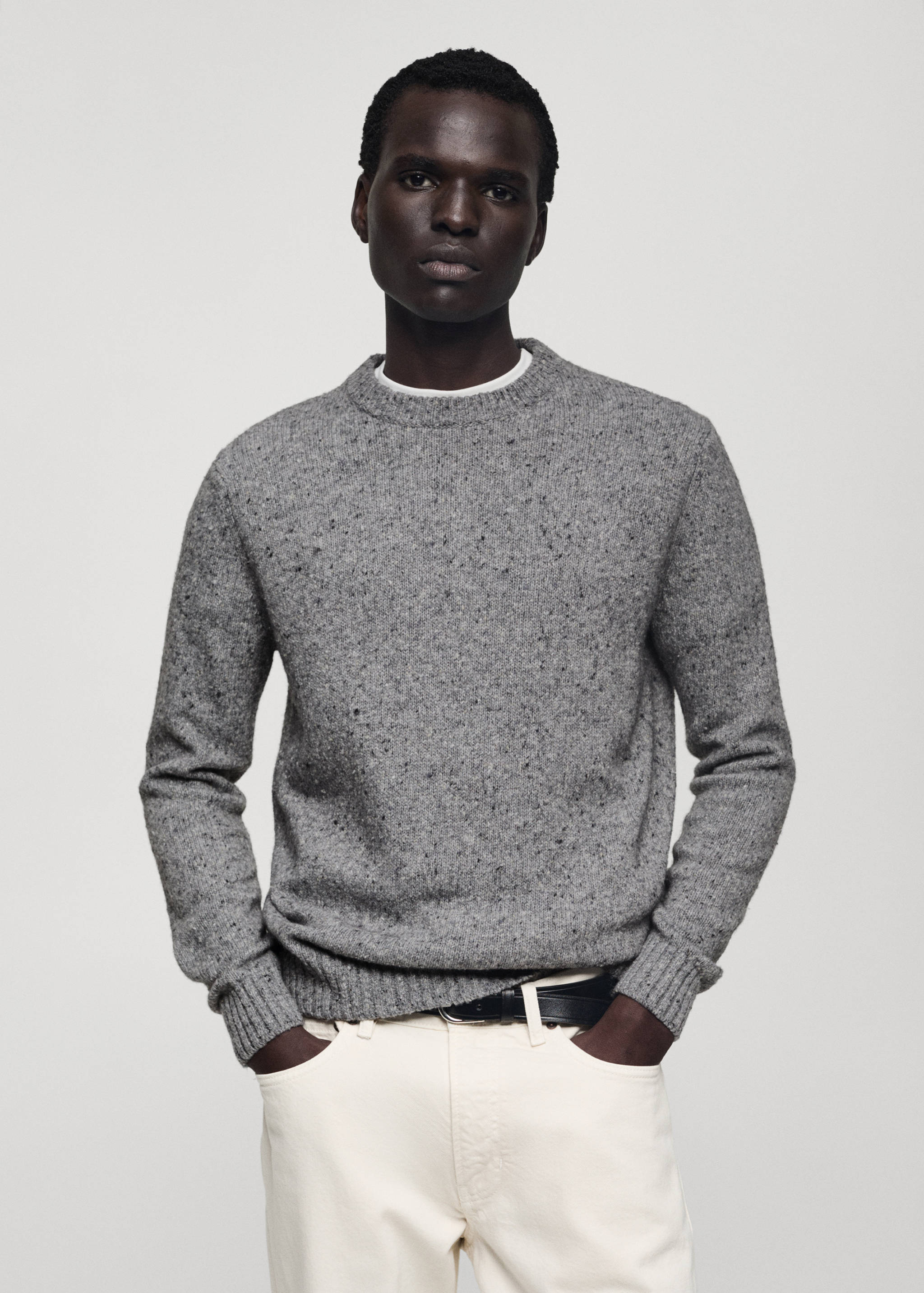 Marled wool knitted sweater - Medium plane
