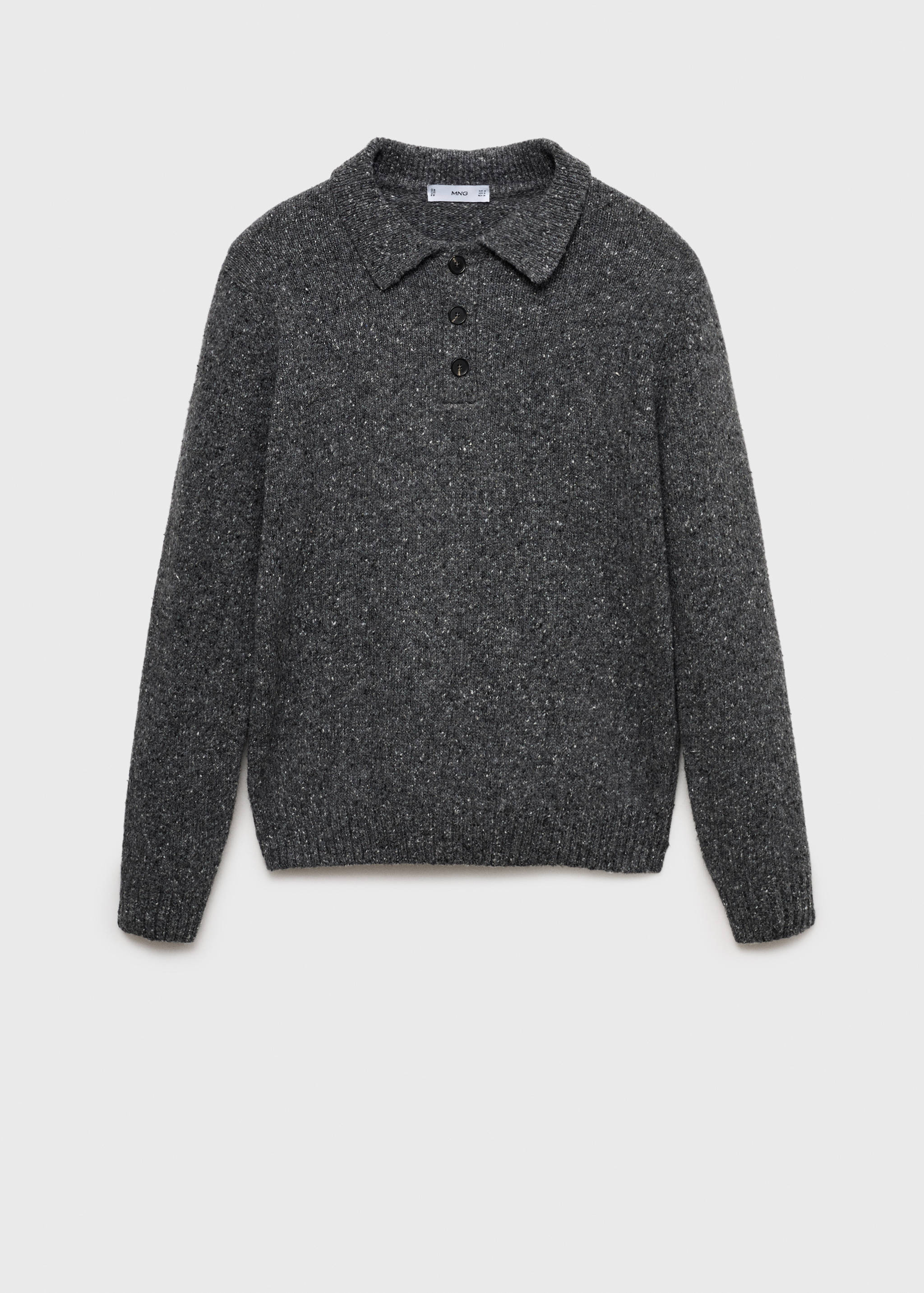 Marbled wool knitted polo shirt - Article without model