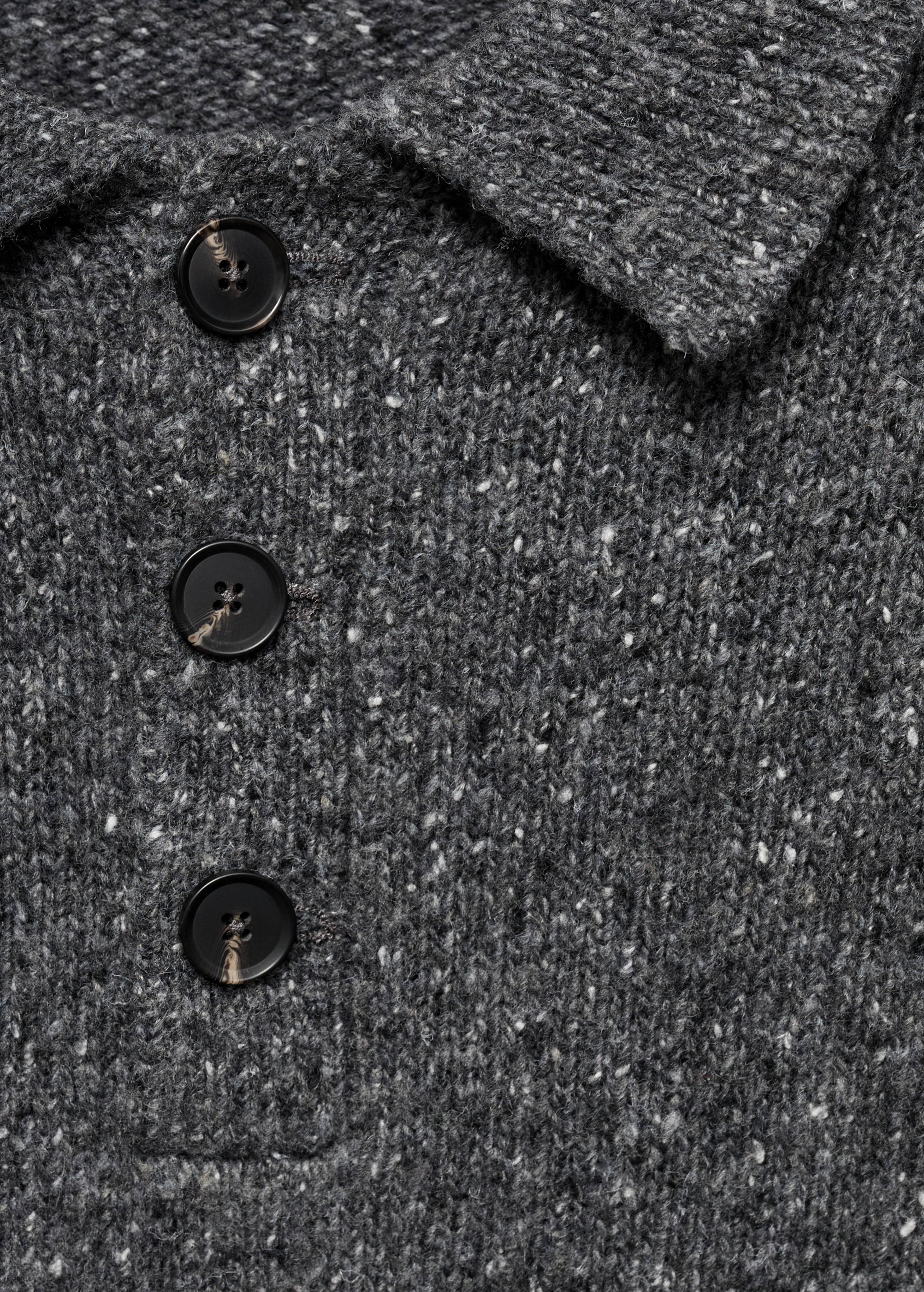 Marbled wool knitted polo shirt - Details of the article 8