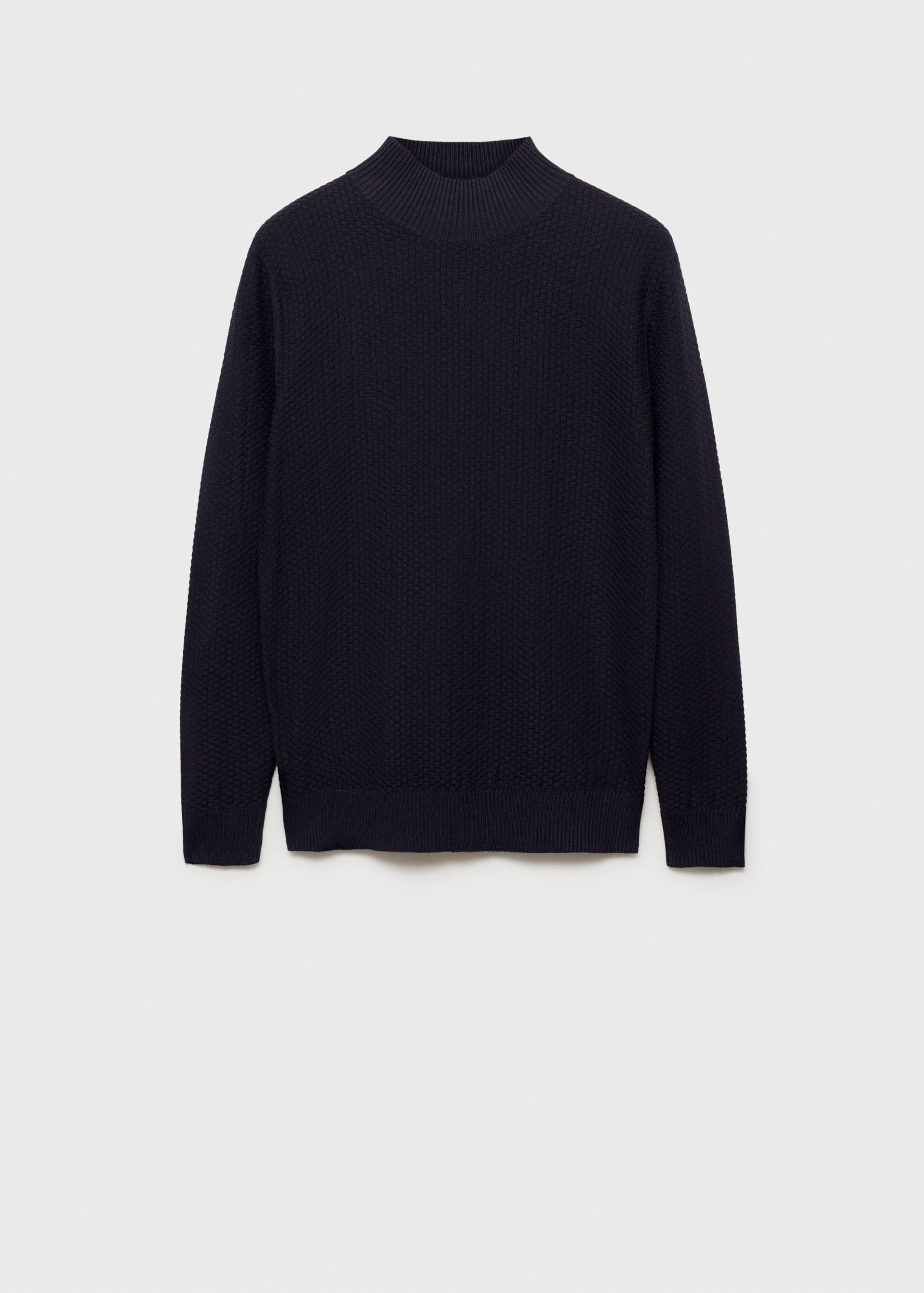 Genser i bomull med struktur og perkinshals - Artikkel uten modell