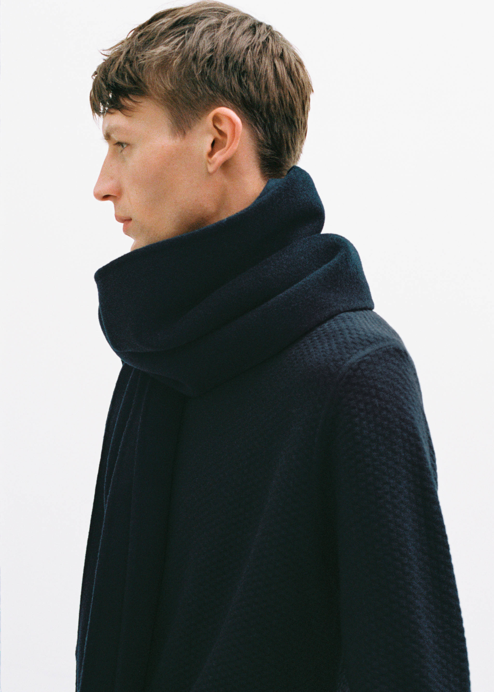 Genser i bomull med struktur og perkinshals - Artikkeldetalj 3