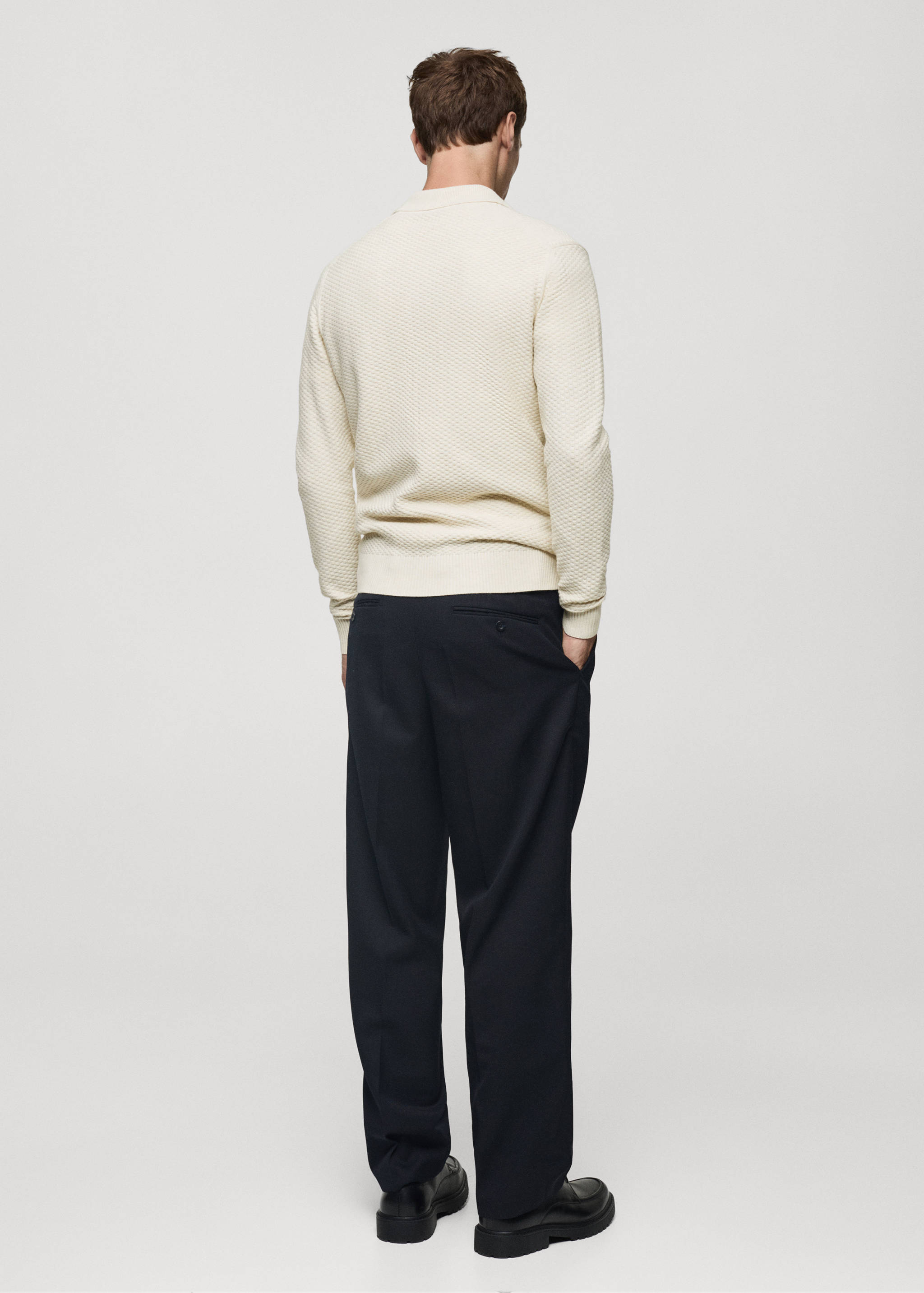 Cotton-blend structured polo sweater - Reverse of the article