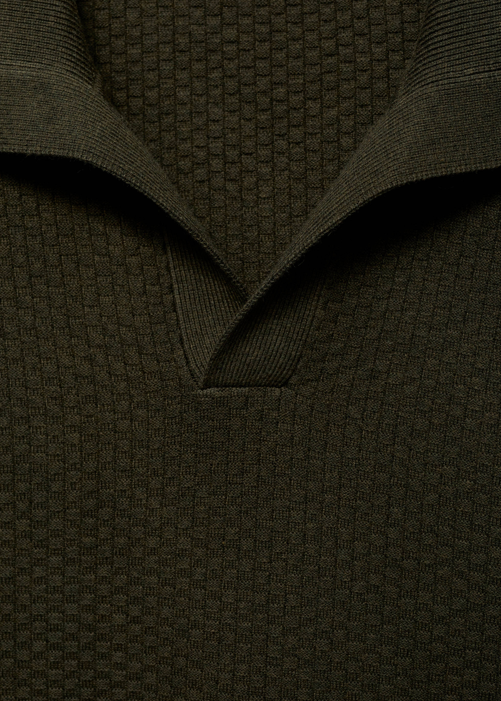 Cotton-blend structured polo sweater - Details of the article 8