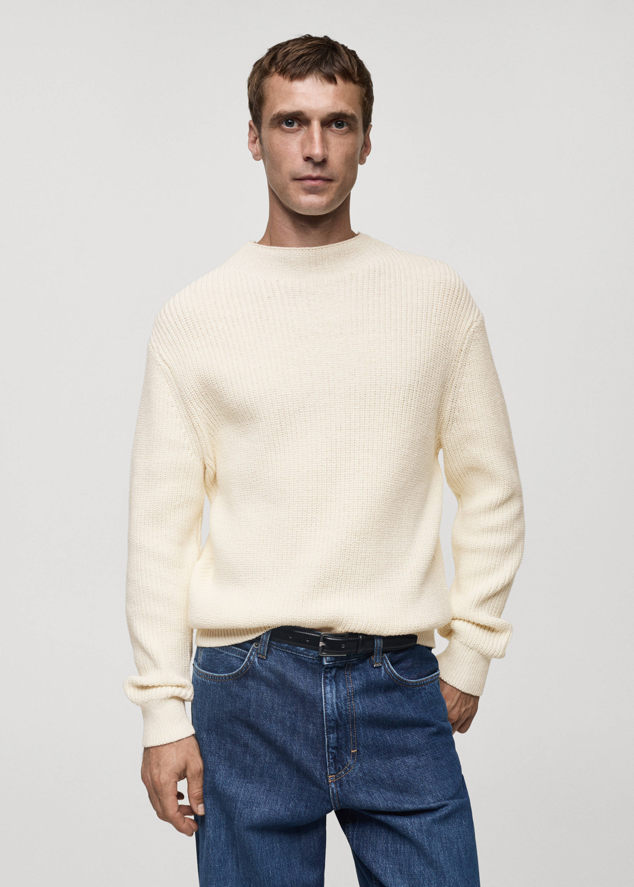 Knitted cotton sweater - Medium plane