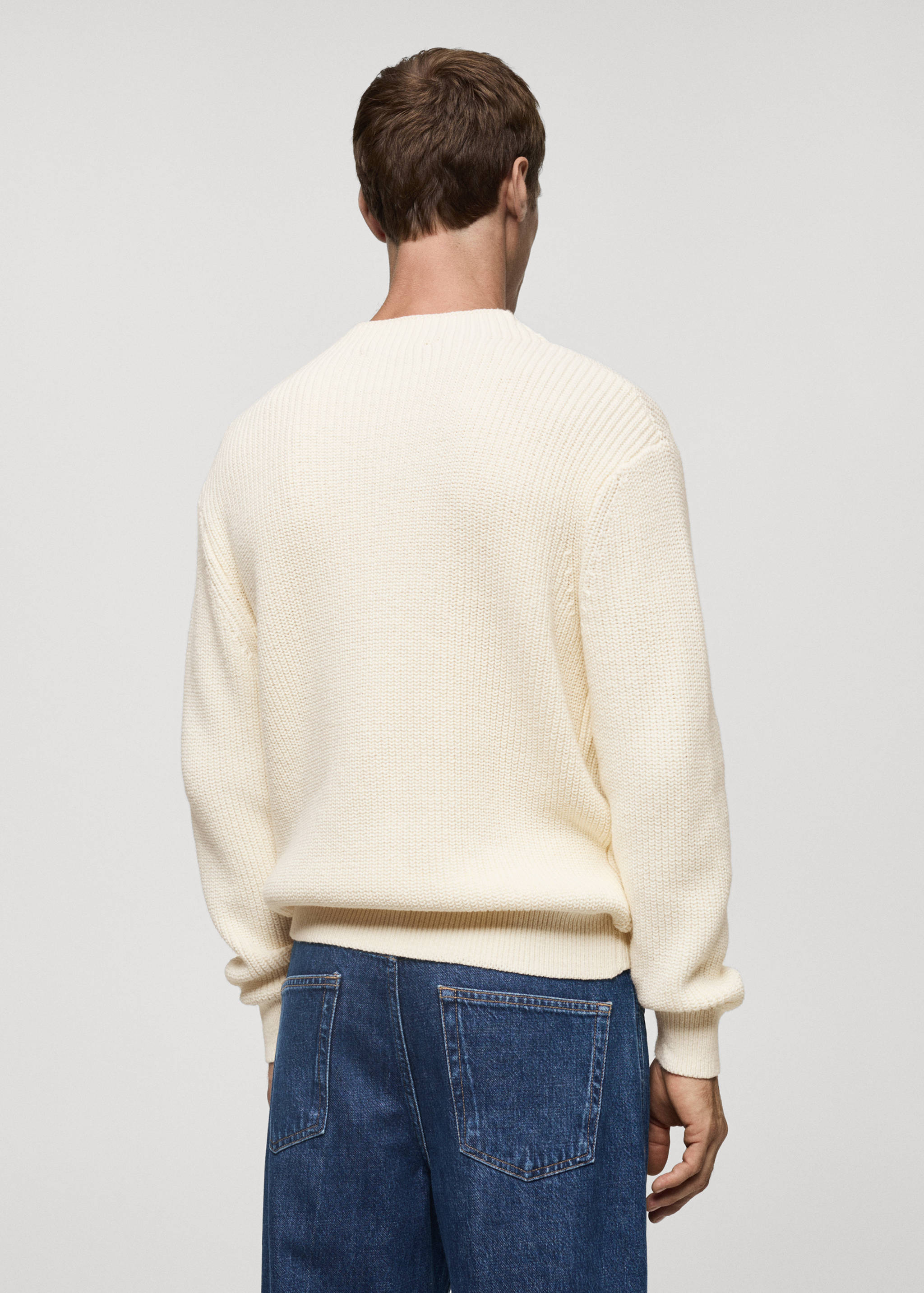 Knitted cotton sweater - Reverse of the article