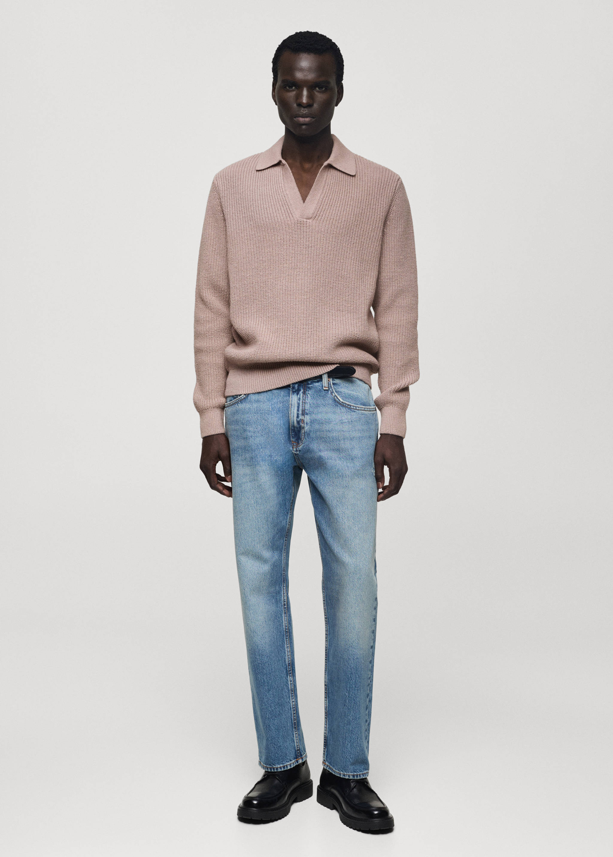 Cotton knitted polo shirt - General plane