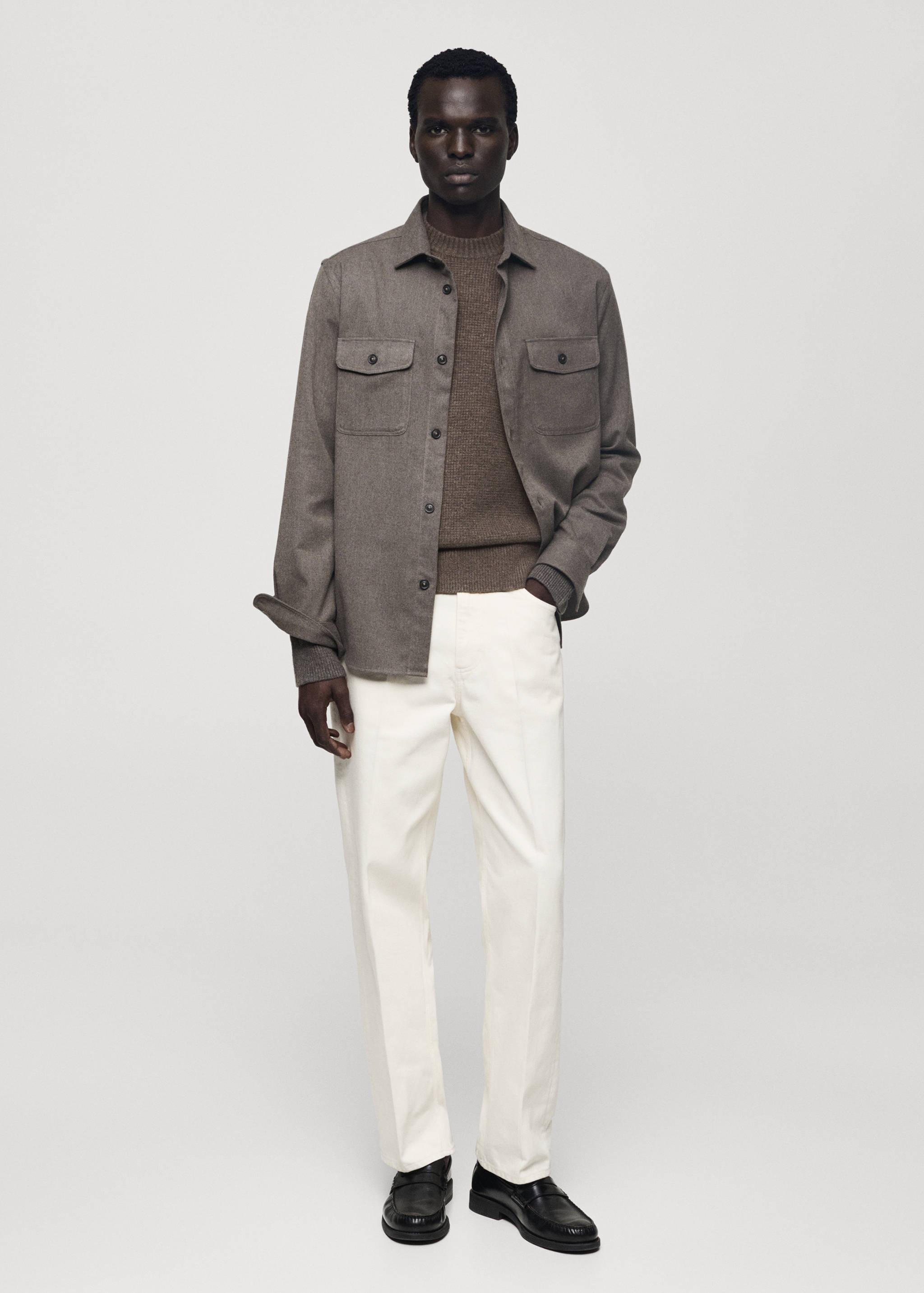 Knitted sweater with check structure - General plane