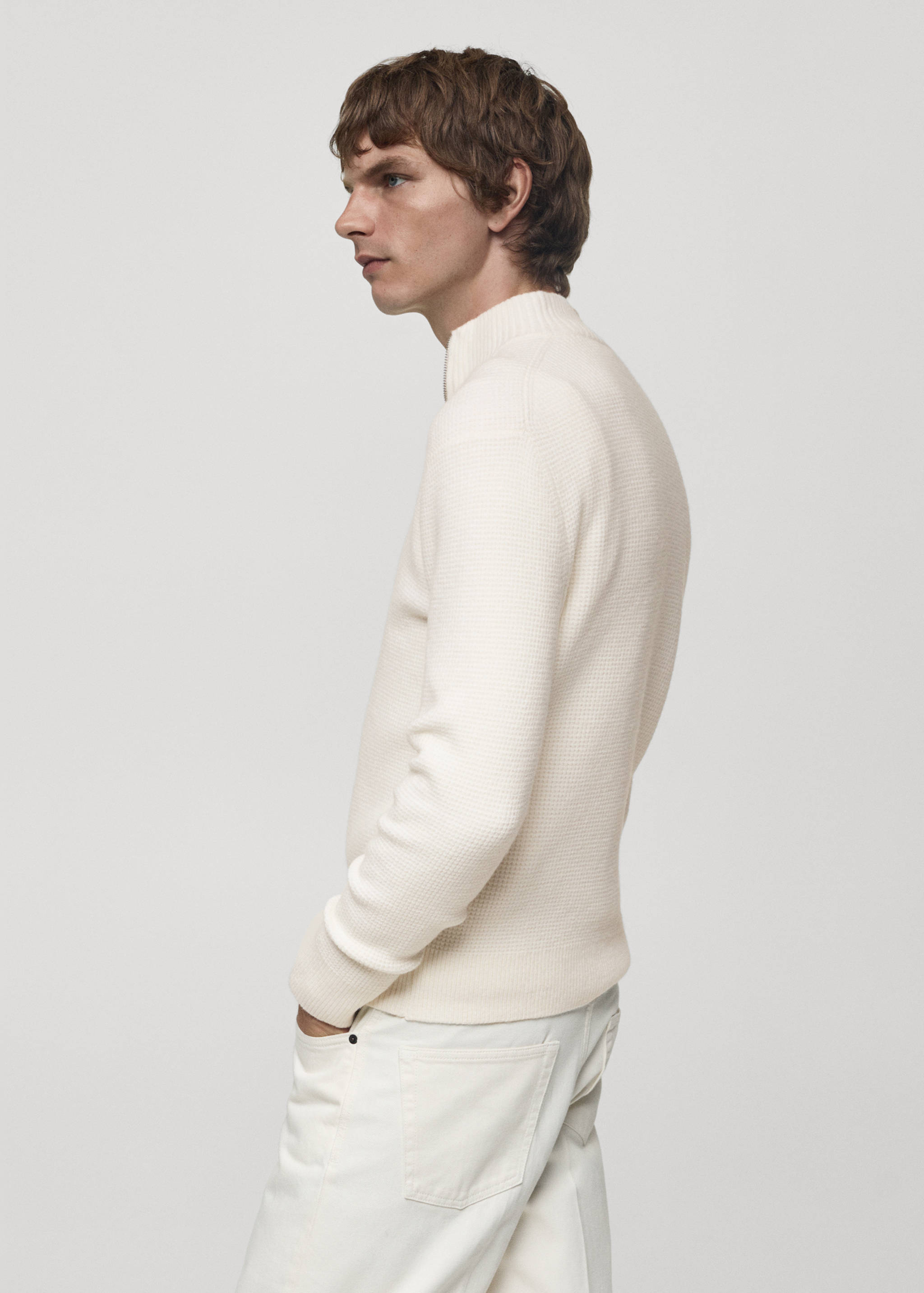 Knitted sweater with perkins neck - Details of the article 2