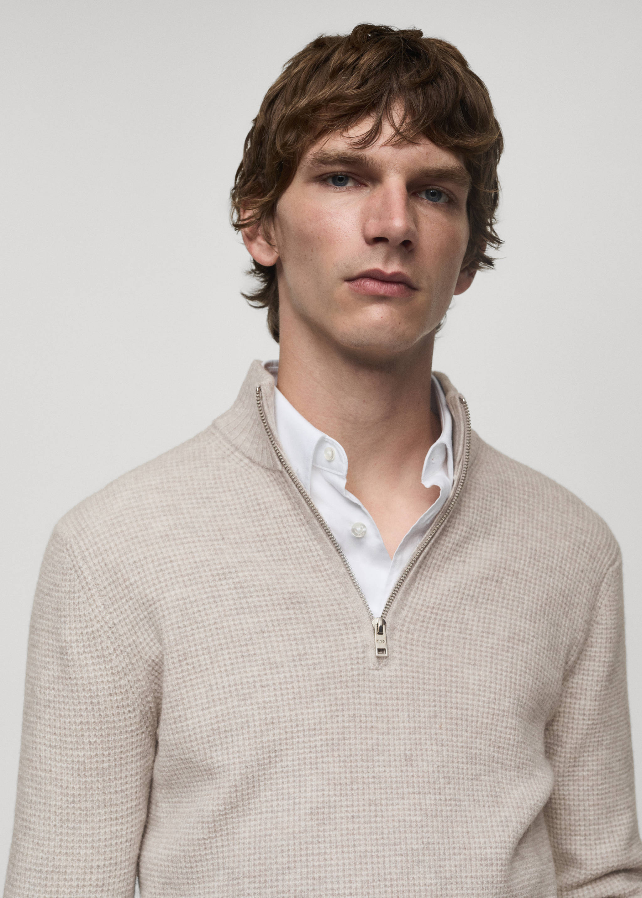 Knitted sweater with perkins neck - Details of the article 1