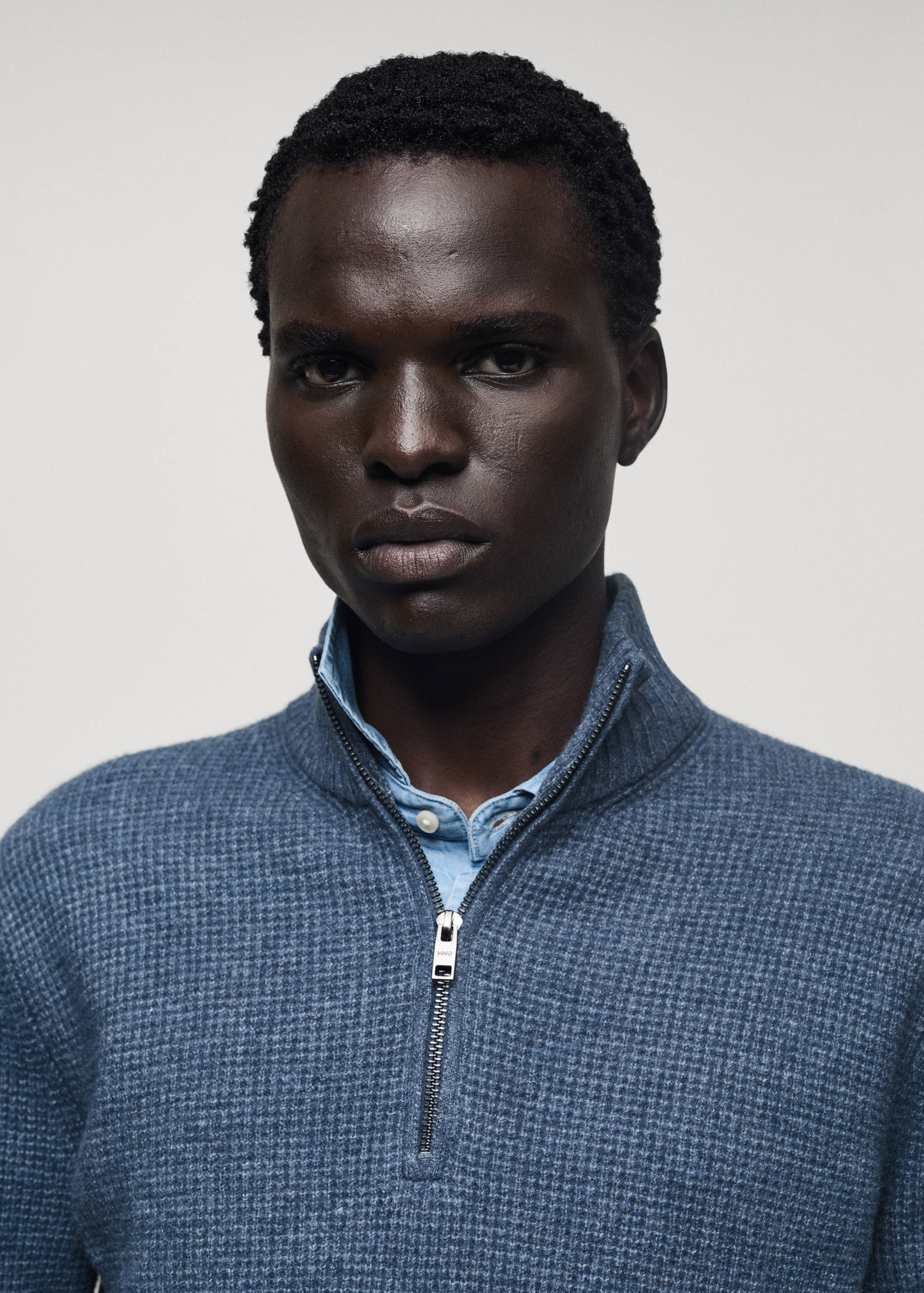 Knitted sweater with perkins neck - Details of the article 1