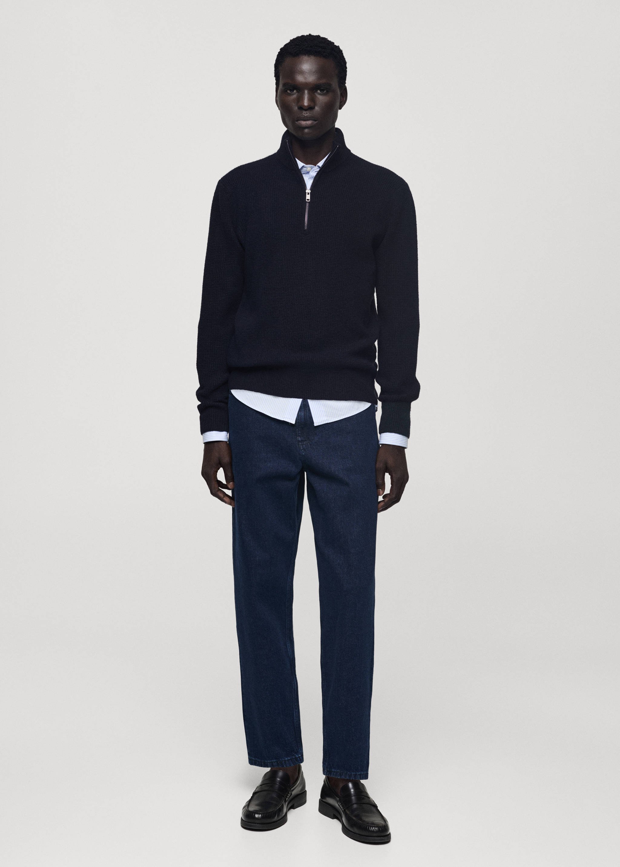 Knitted sweater with perkins neck - General plane