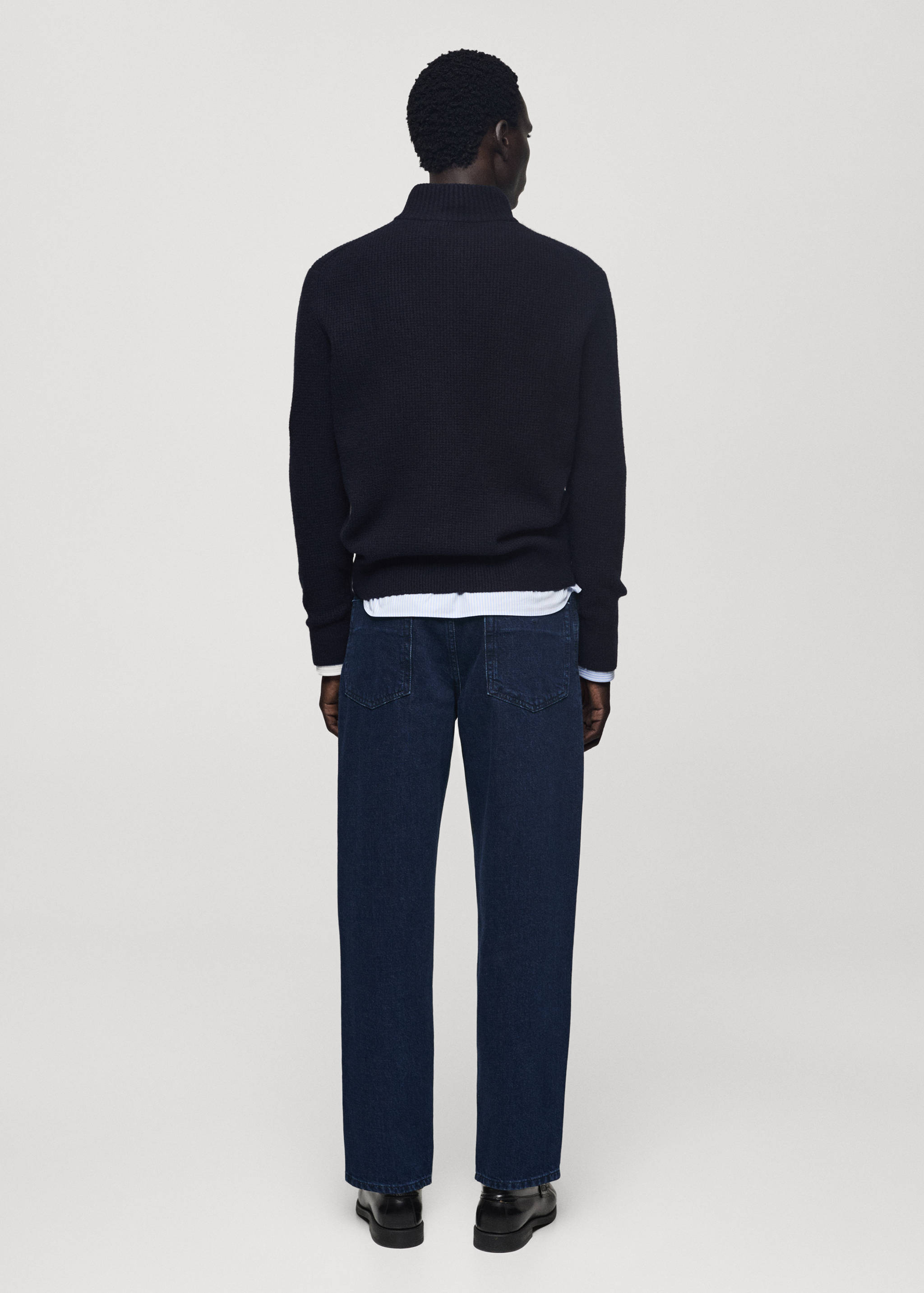 Knitted sweater with perkins neck - Reverse of the article