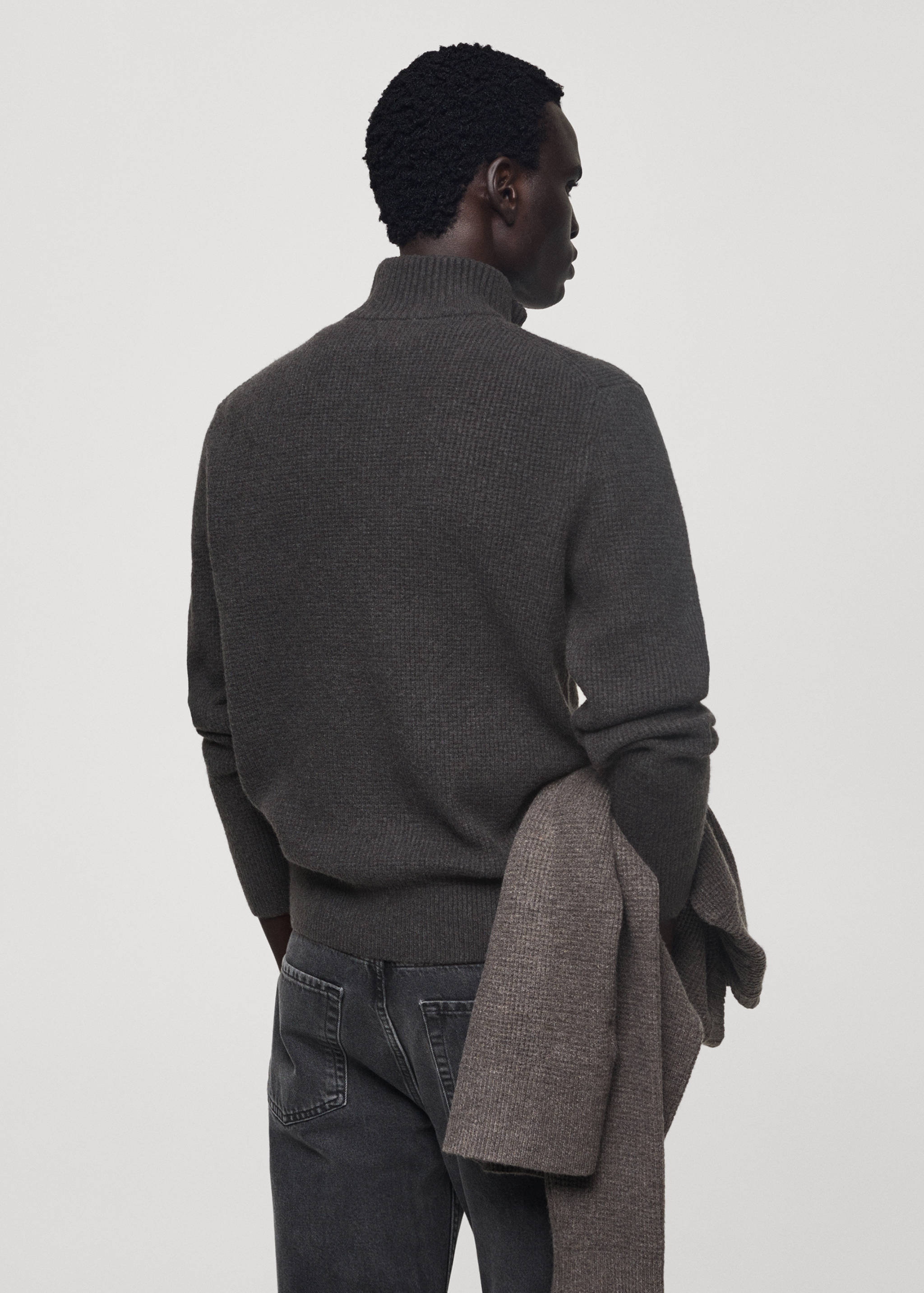 Knitted sweater with perkins neck - Reverse of the article