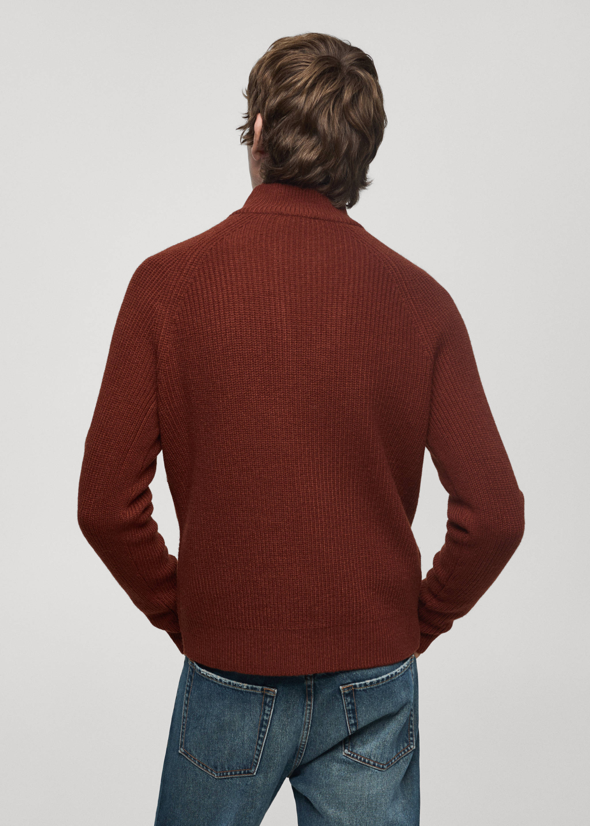 Rib-knit sweater with perkins neck - Reverse of the article