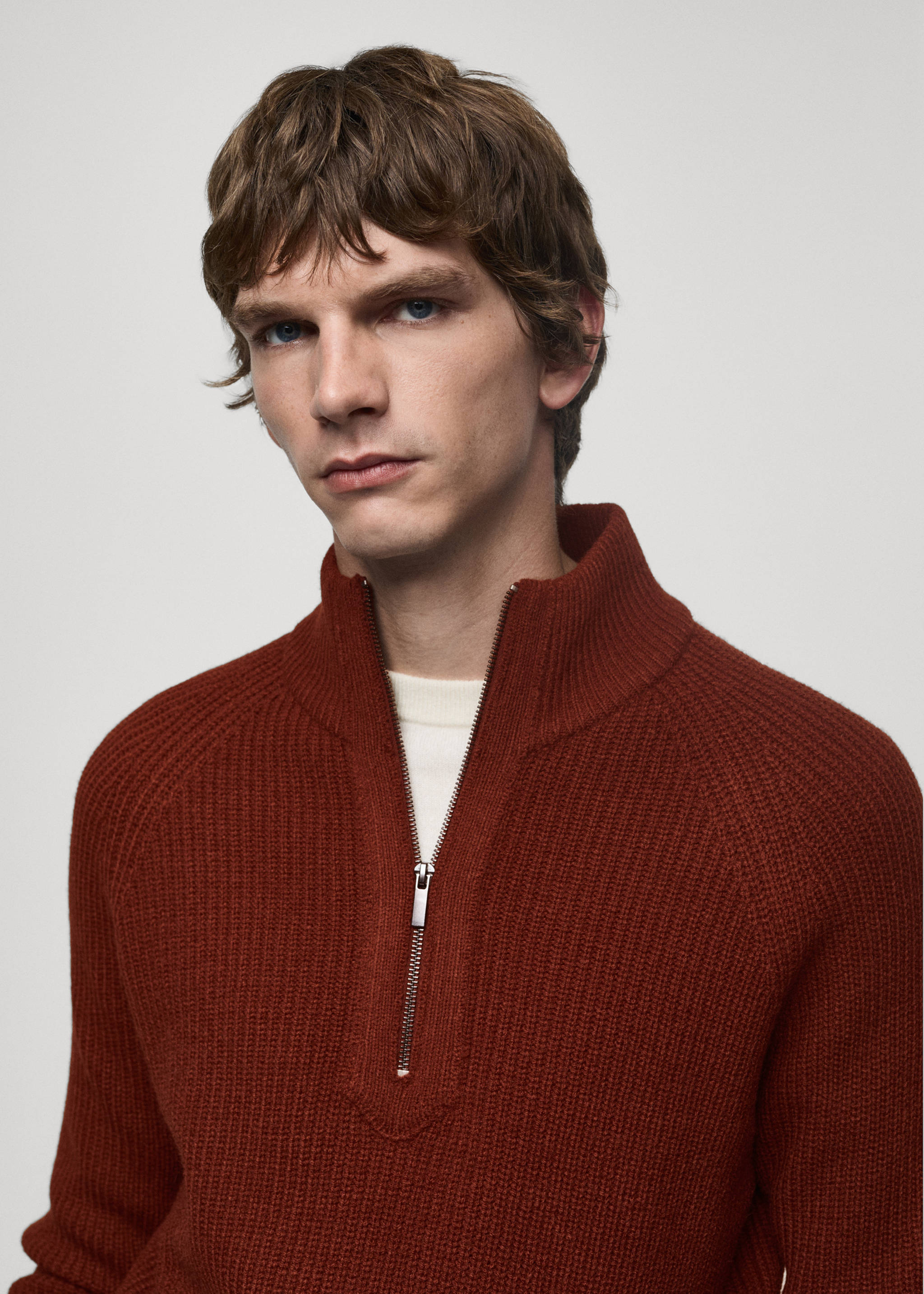 Rib-knit sweater with perkins neck - Details of the article 1