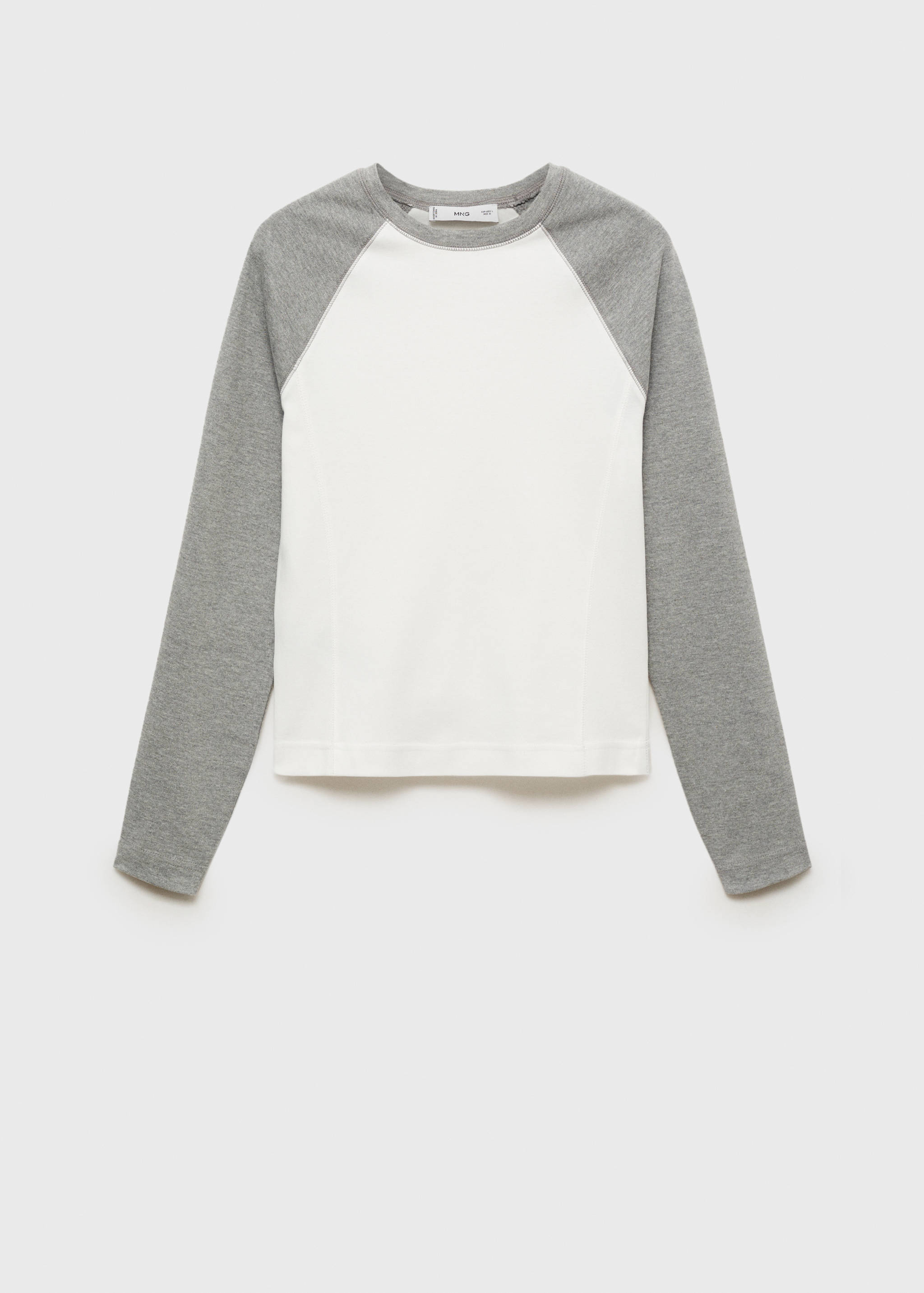 对比色长袖T恤 - null